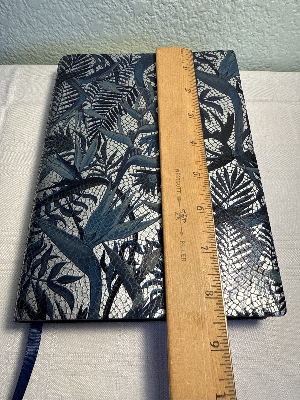 VTg Leather Journal Made In Italy Barnes Noble Blue Silver Mosaic Strap CUT
