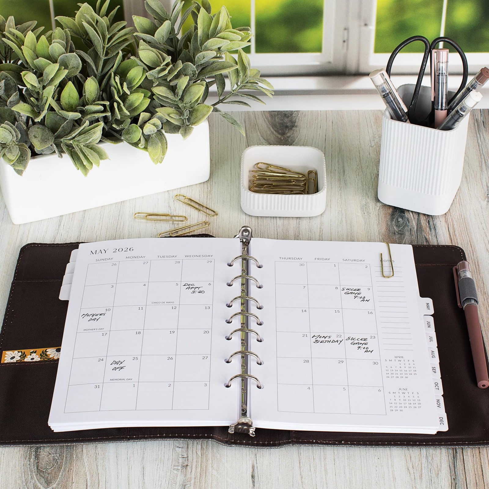2026 A5 Daily Planner Refill Inserts for 7 Ring Binder Monthly Calendar Tabs …