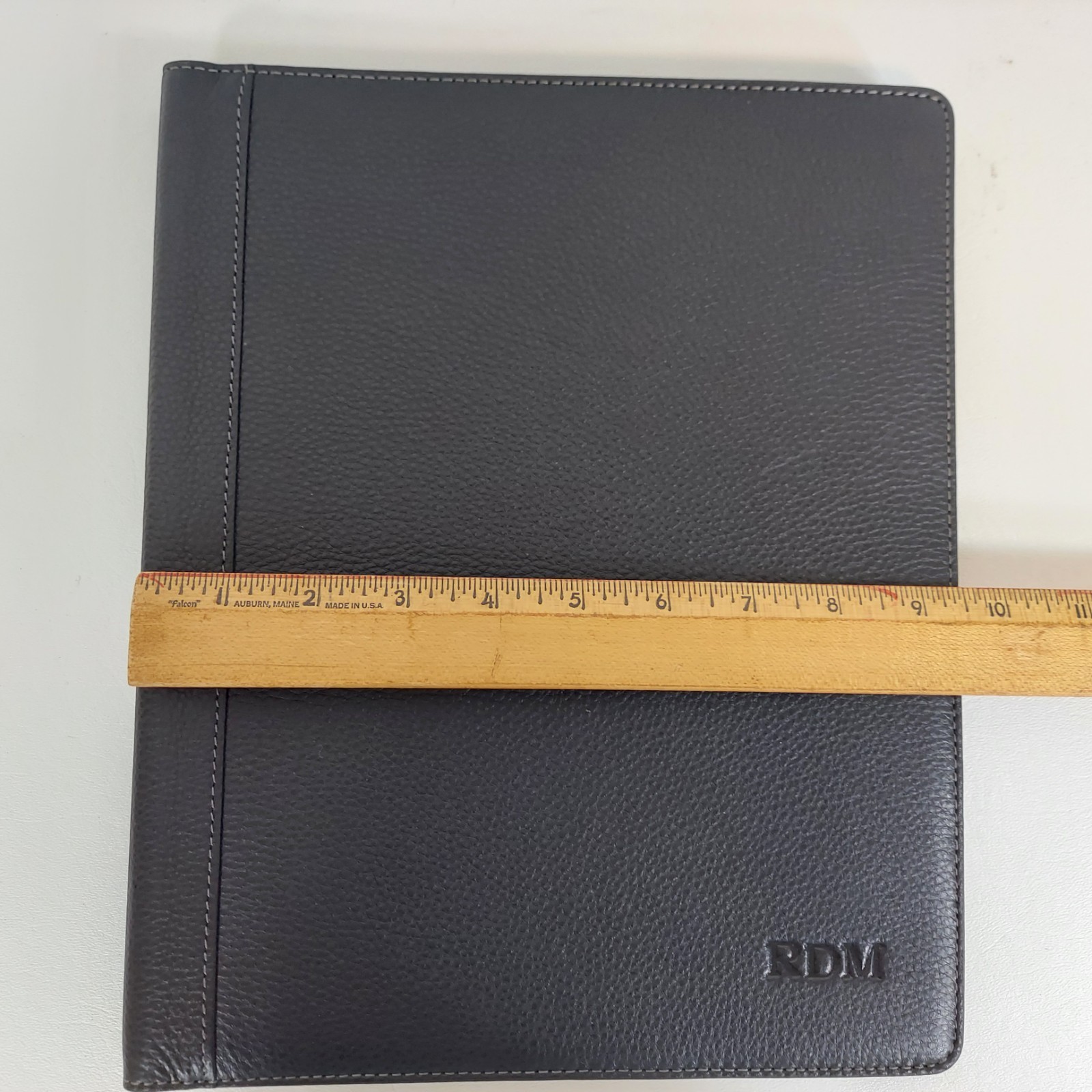 Set/2 LEVENGER Leather/Plaid Executive Portfolio Document Organizer Monogrammed