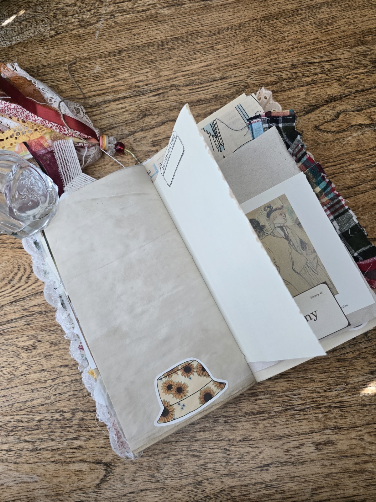 Hello fall handmade junk journal, Mixed Paper Art Journal, Premade Scrapbook