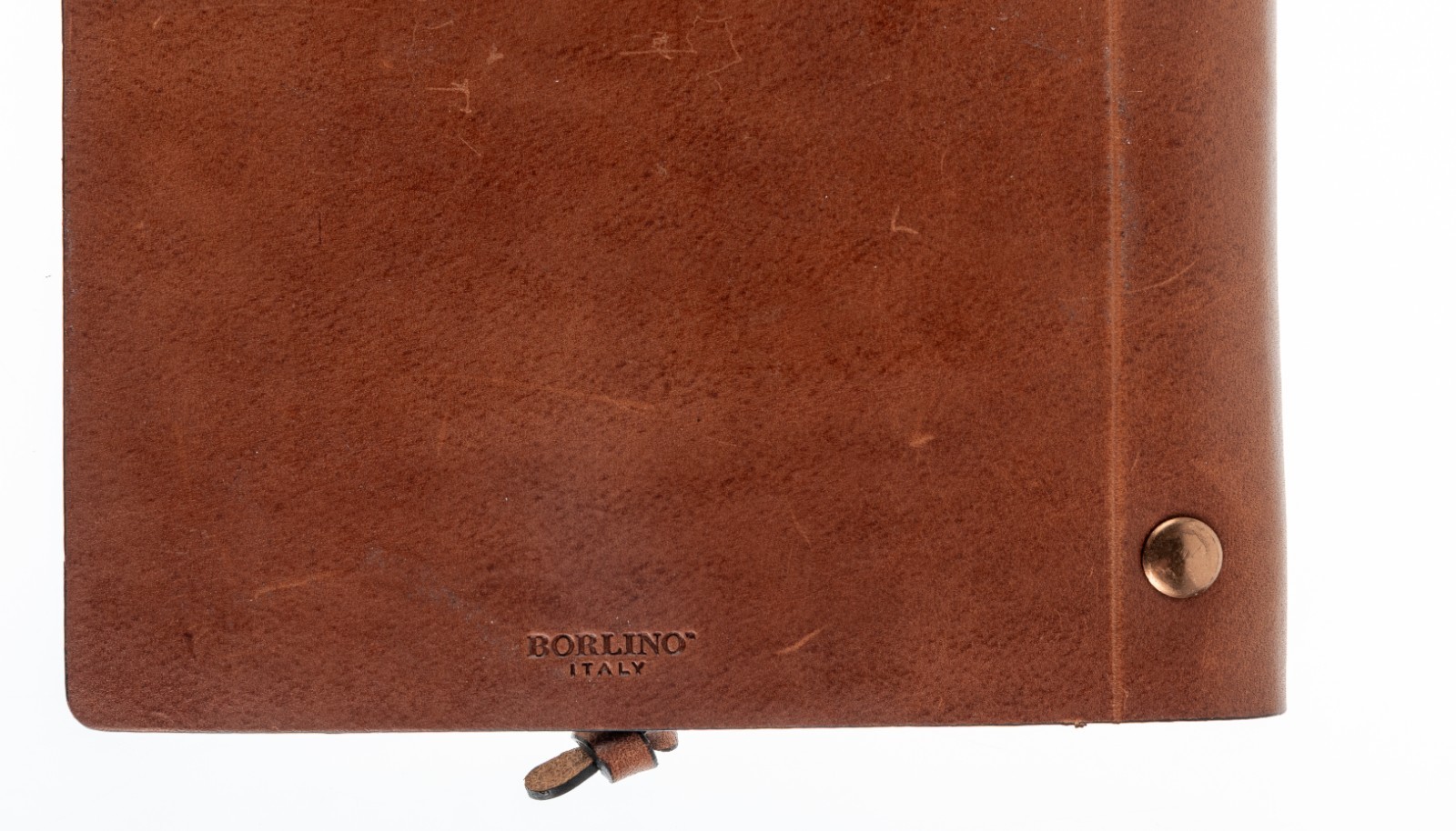 Borlino Italy Customized/Branded Journal for Justice HQ Leather 8.5x6in USED