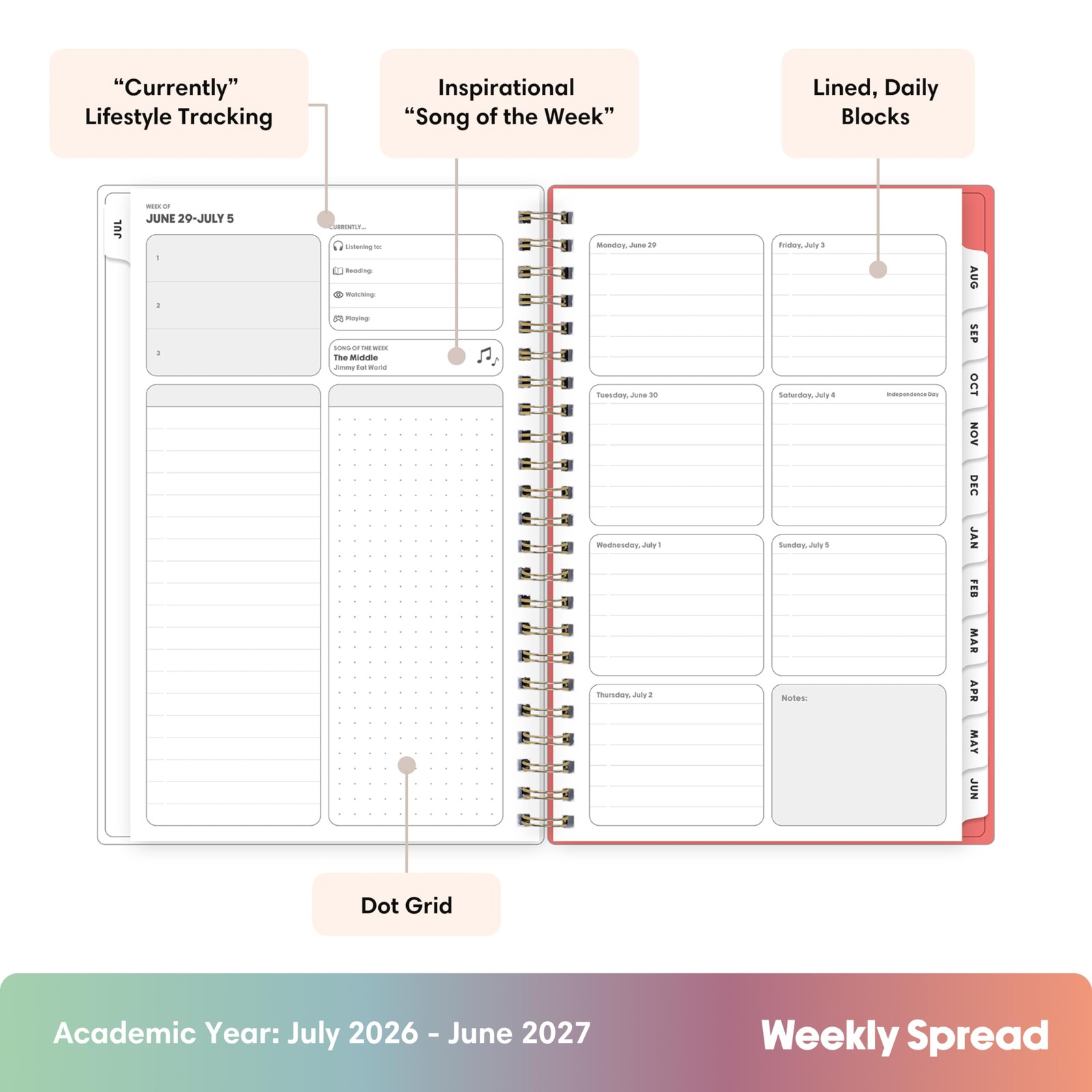 Blue Sky Gen Z 2026-2027 Weekly and Monthly 5″ x 8″, Gladys- 2026/2027