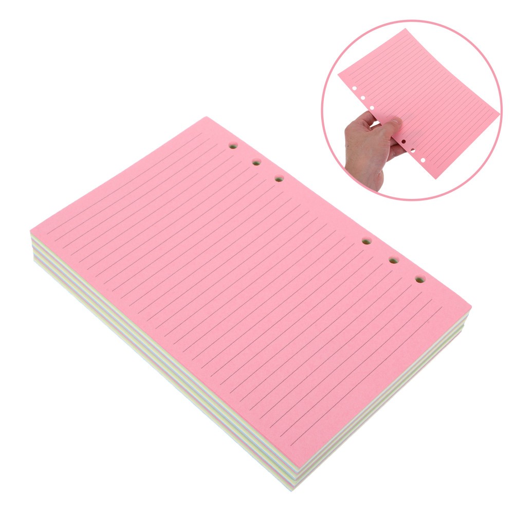 4 Set Colored Loose Leaf Paper Refills for Binder Notebook Lined Multi Color