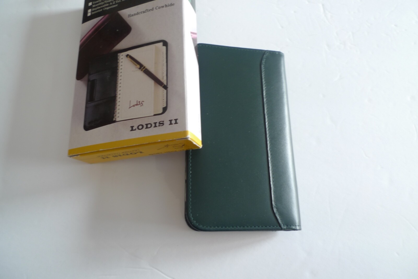LODIS- LEATHER POCKET AGENDA- NEW OLD 1996 STOCK- IN PACKAGE-GREEN LEATHER