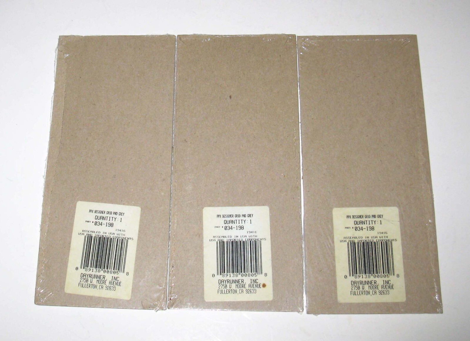 NEW SEALED DAYRUNNER Lot of 3 PPR Designer Grid Writing Pad Grey Lines 034-198