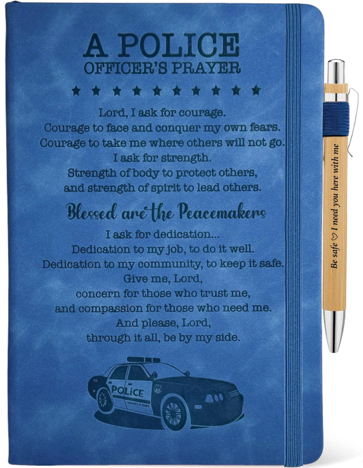 Police Officer Gifts for Men, Prayer 5.7 x 8.4 inches, Blue