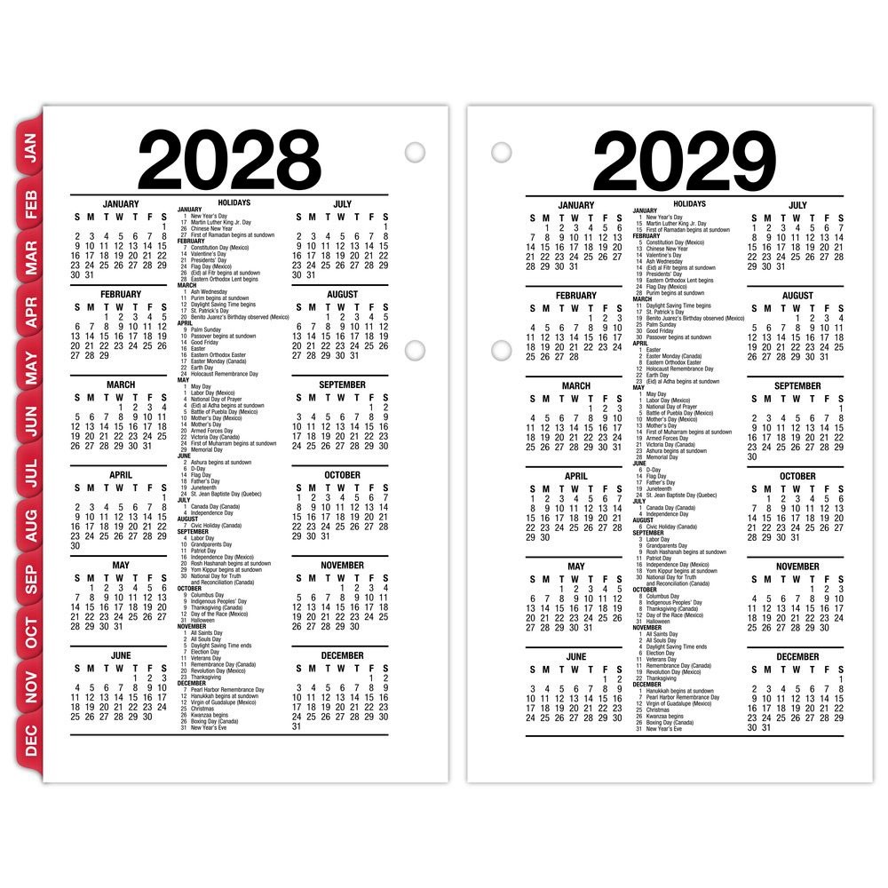 2026 At-A-Glance E717T-50 Daily Calendar Refill with Monthly Tabs 3-1/2×5-27/32