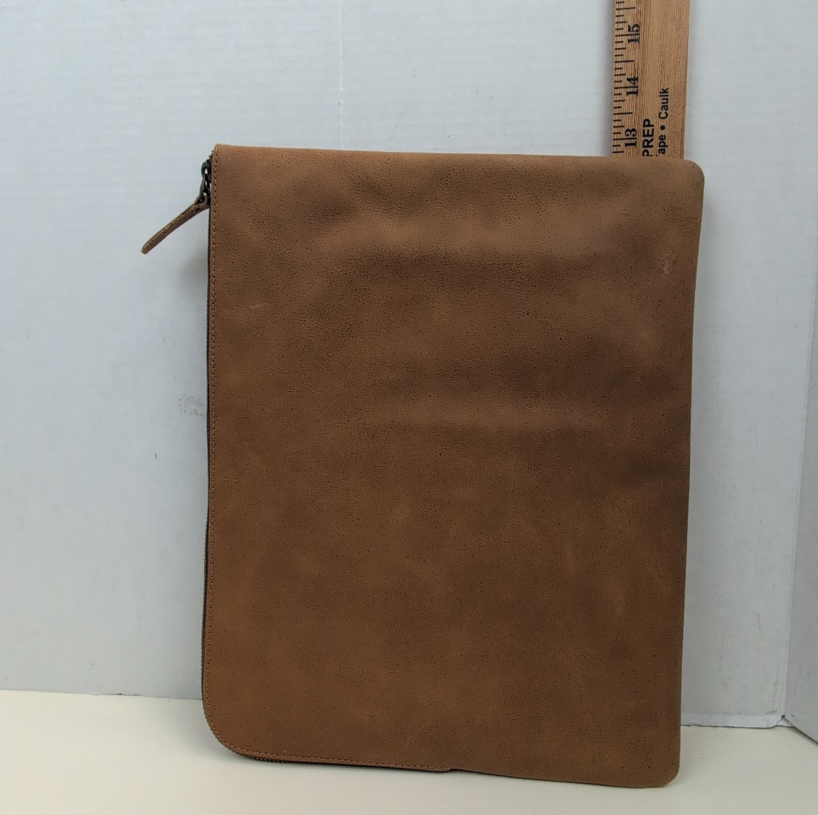 Clava Brown Leather Travel Business Organizer Clutch Zip Portfolio Wallet