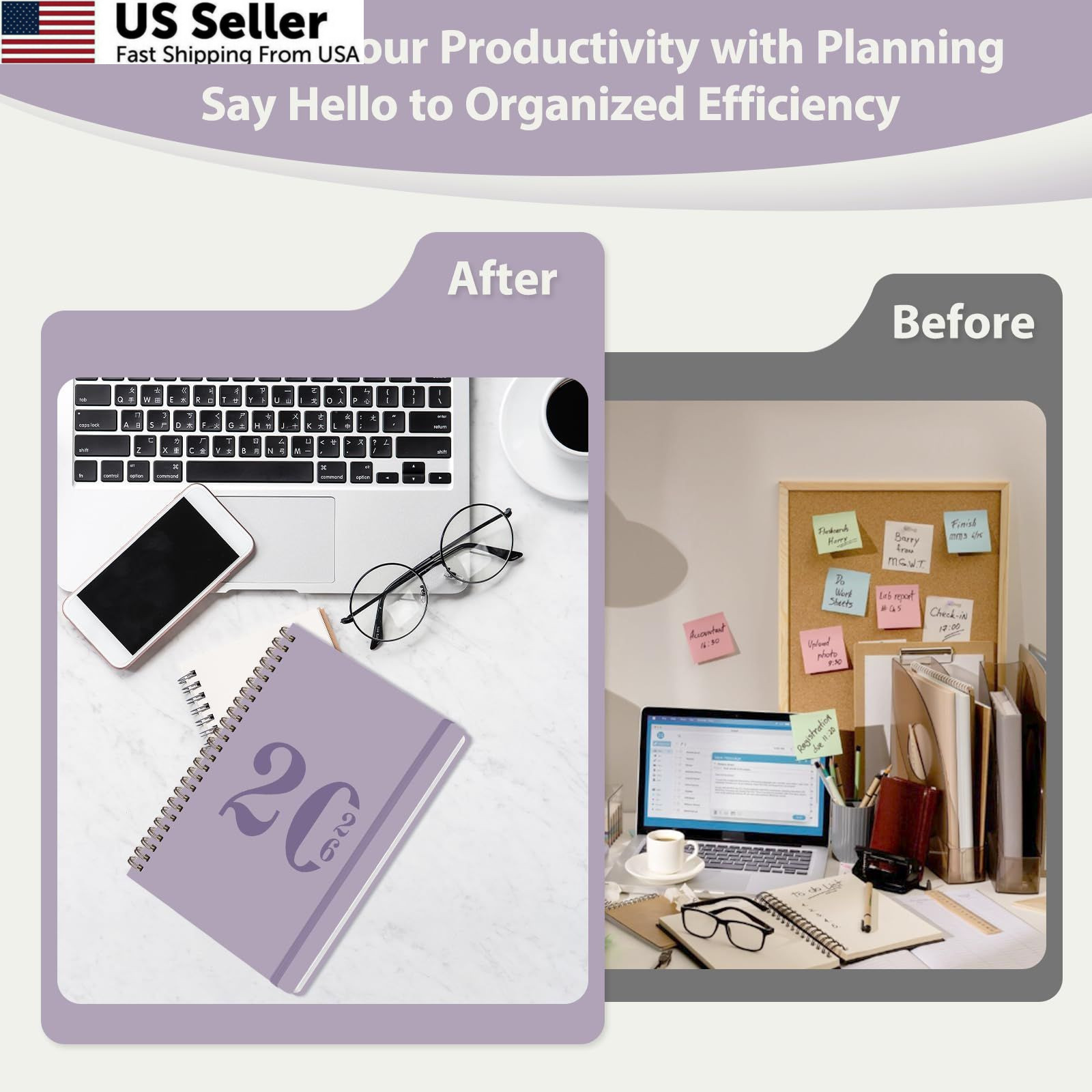 2026 Planner, Weekly and Monthly 6.3″x8.5″(Jan 2026-Dec 2026）, B-Purple