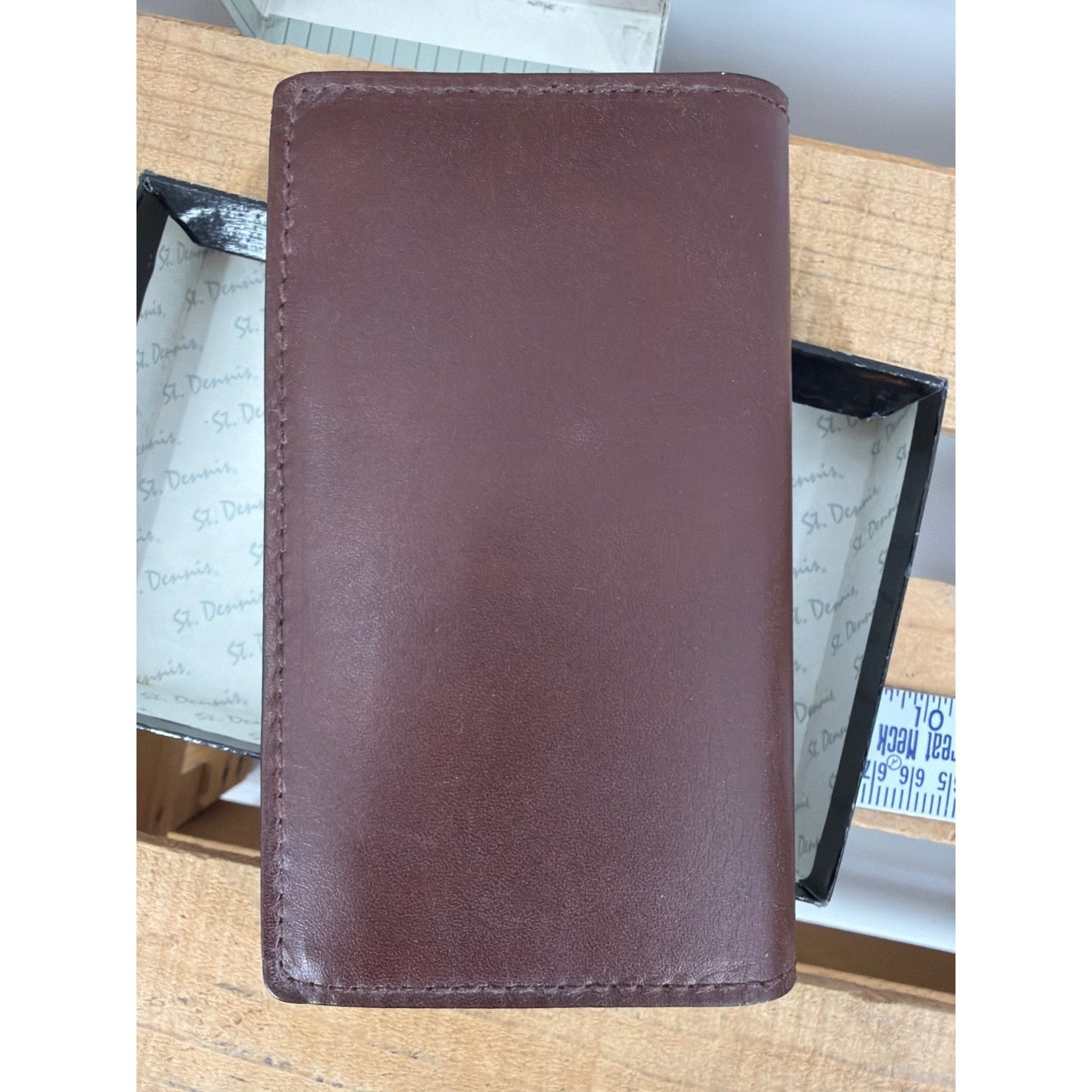 Vintage St. Dennis Pocket Size Agenda Burgundy Leather Diary Address Book NOS