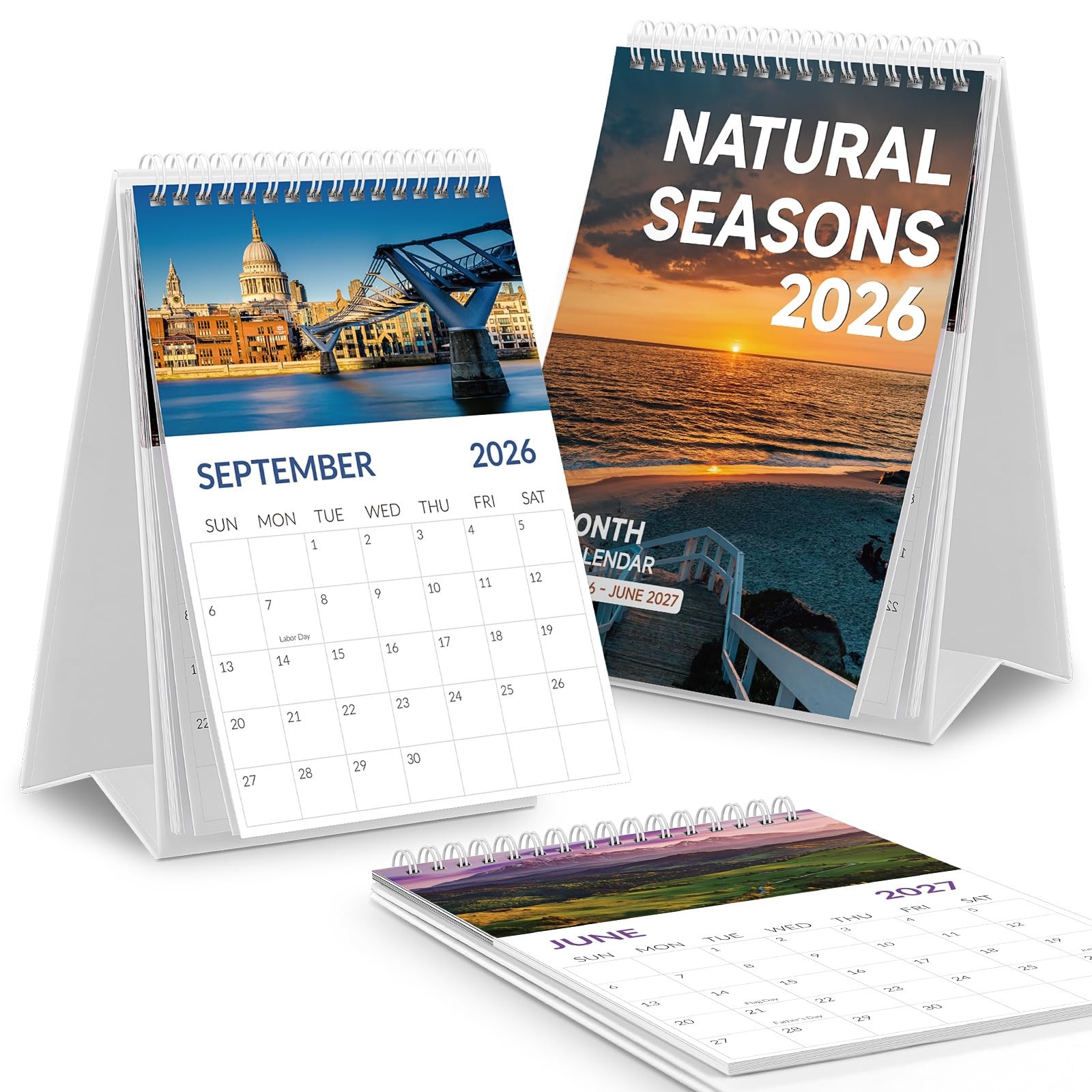 KONVINIT Desk Calendar 2026, 18 Months 2026-2027 – From Seasons