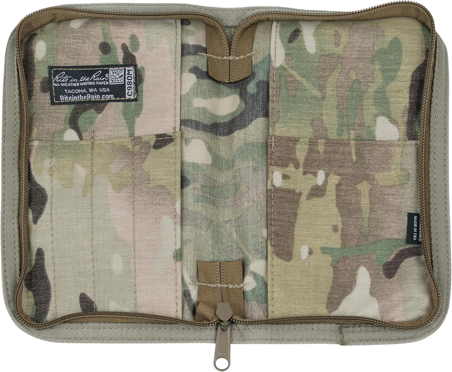 Rugged MultiCam Cordura Notebook Cover with Internal Storage – Waterproof Design