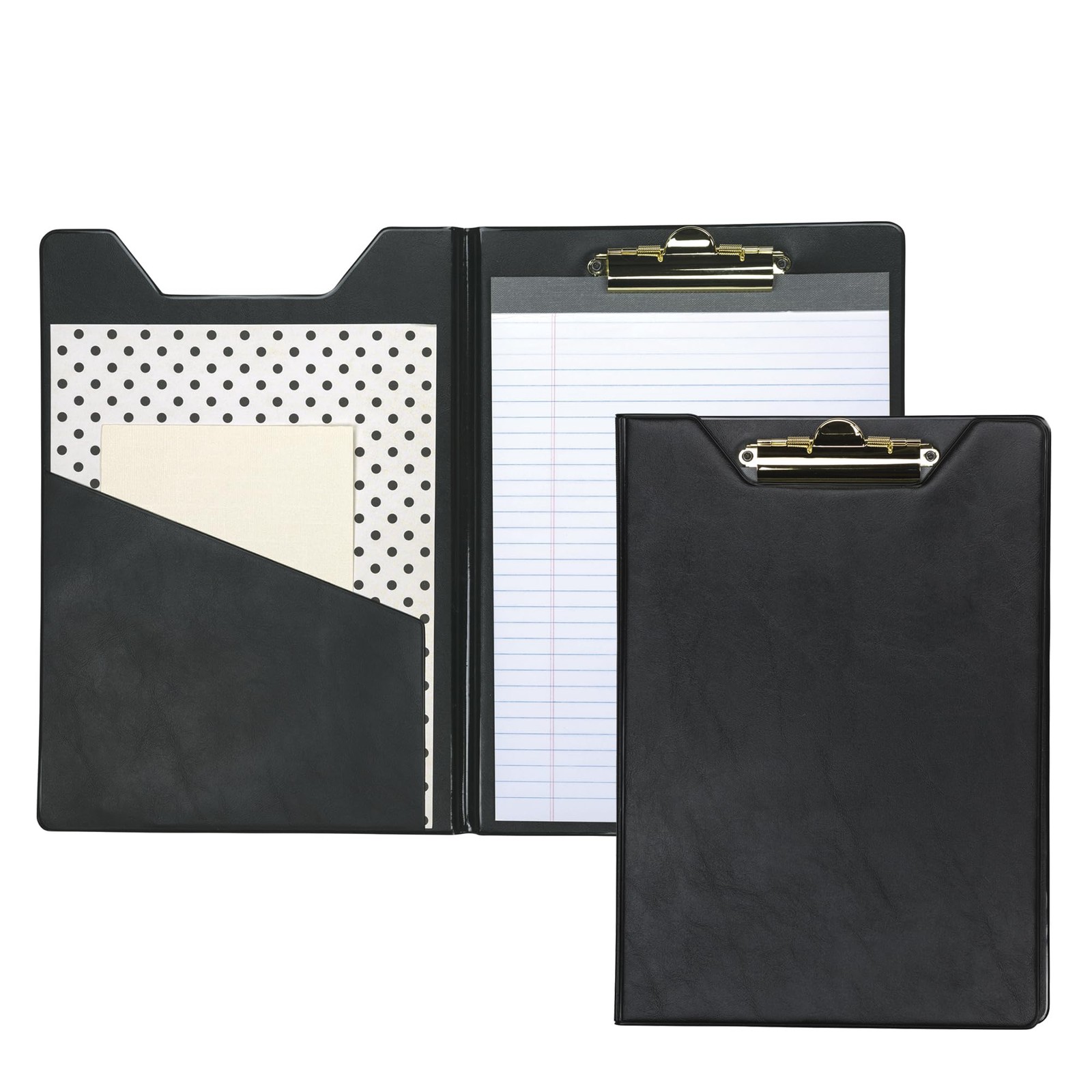 Faux Leather Portfolio Padfolio With Clipboard Notepad For Business Professio…
