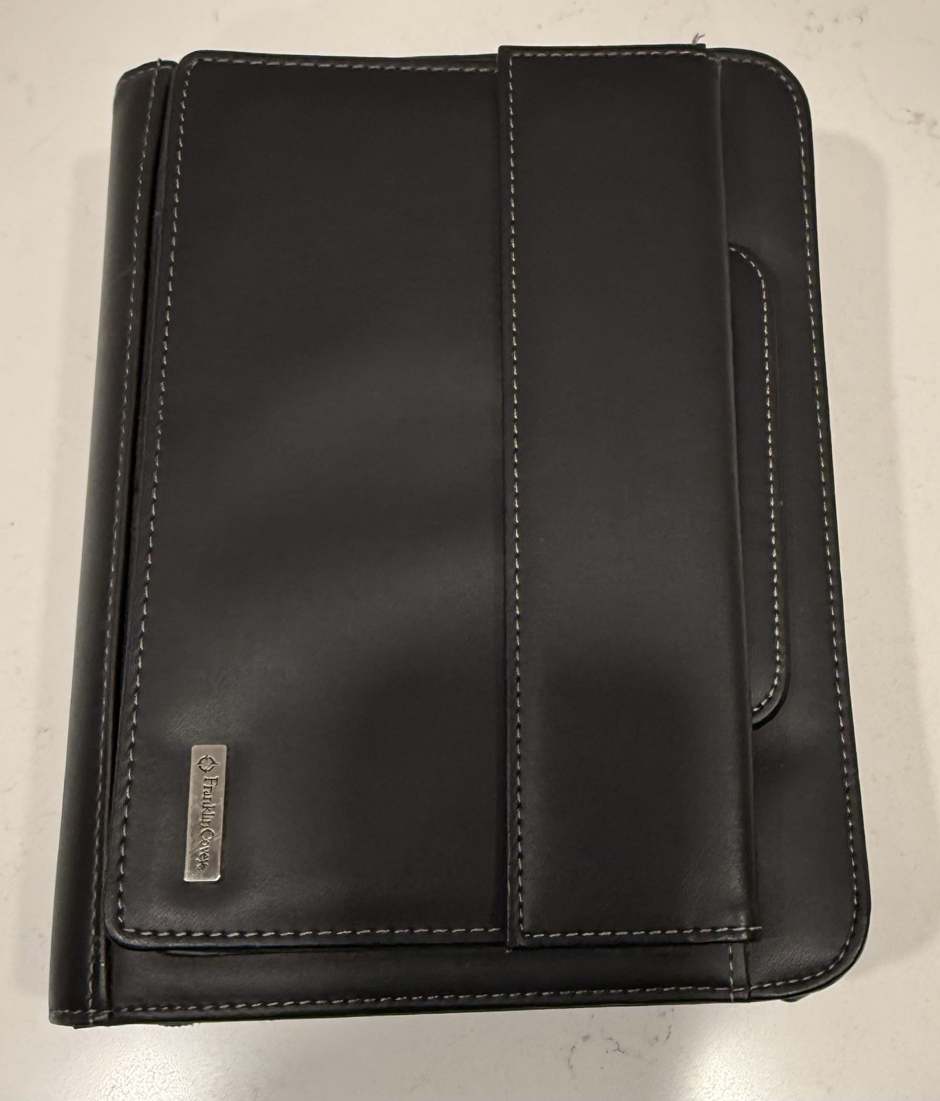 Franklin Covey Black 7 Ring Binder Planner Organizer Handles Zip Tote w/Handles