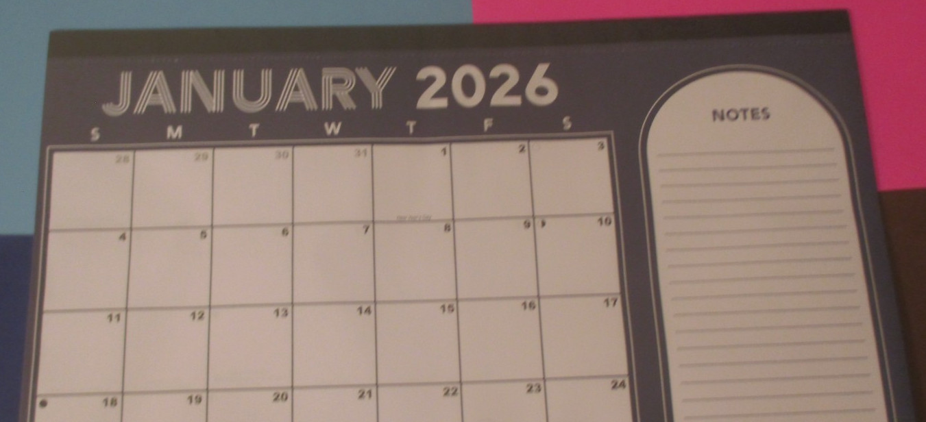 LOT of 2 – 2026 MONTHLY 11X17″ BLUE DESK PAD CALENDAR & VETERANs Pocket 7X3.5″