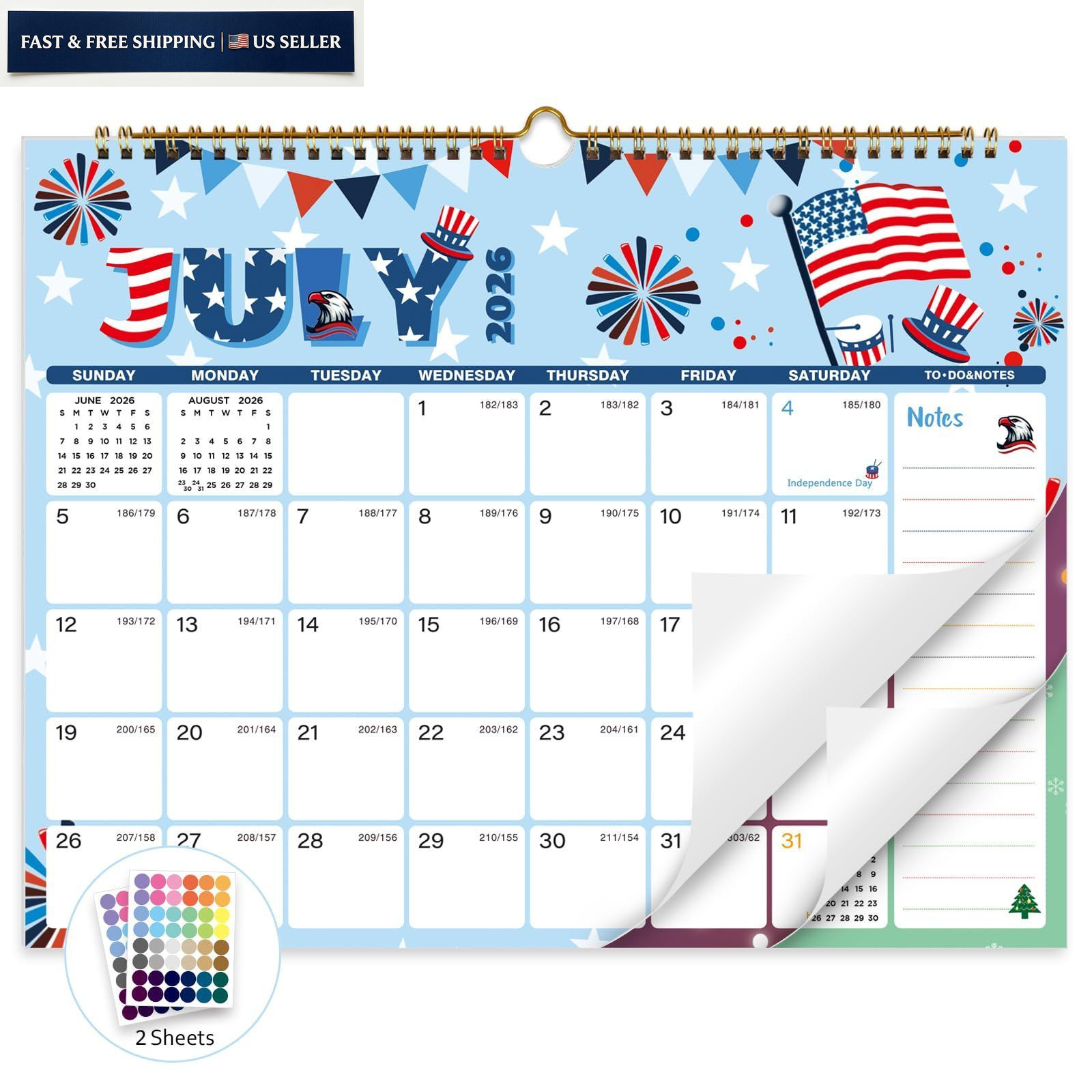XISIDO 2026-2027 Wall Calendar, Calendar Seasonal