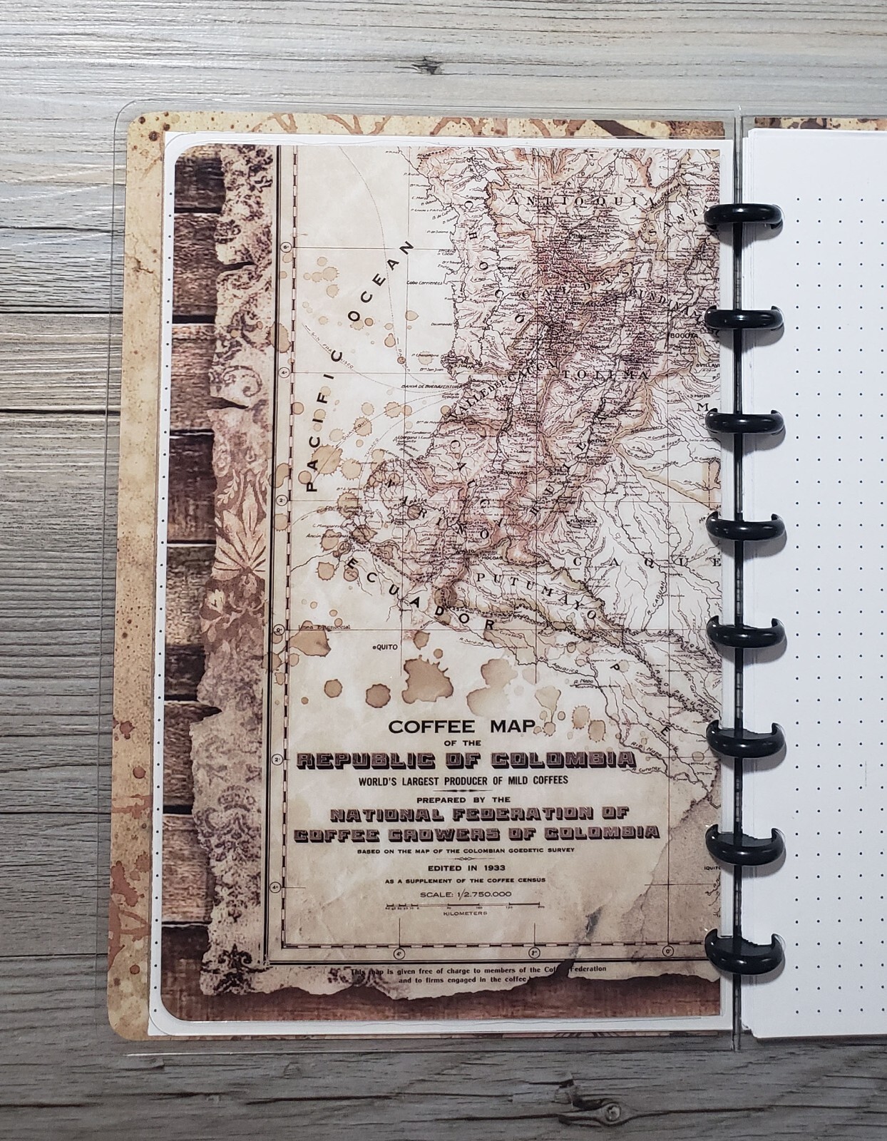 Stamperia Coffee & Chocolate Cardstock Dashboard For TUL Arc 8 Disc Planners #1