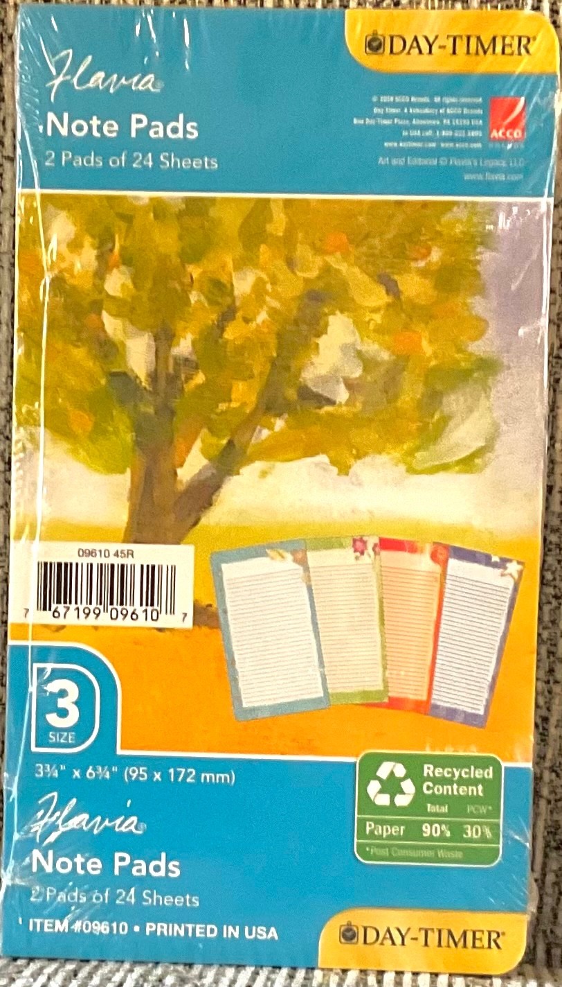 NEW Day-Timer Flavia NOTE PADS 6 Ring Size 3 2 Pad of 24 Sheets Planner #12