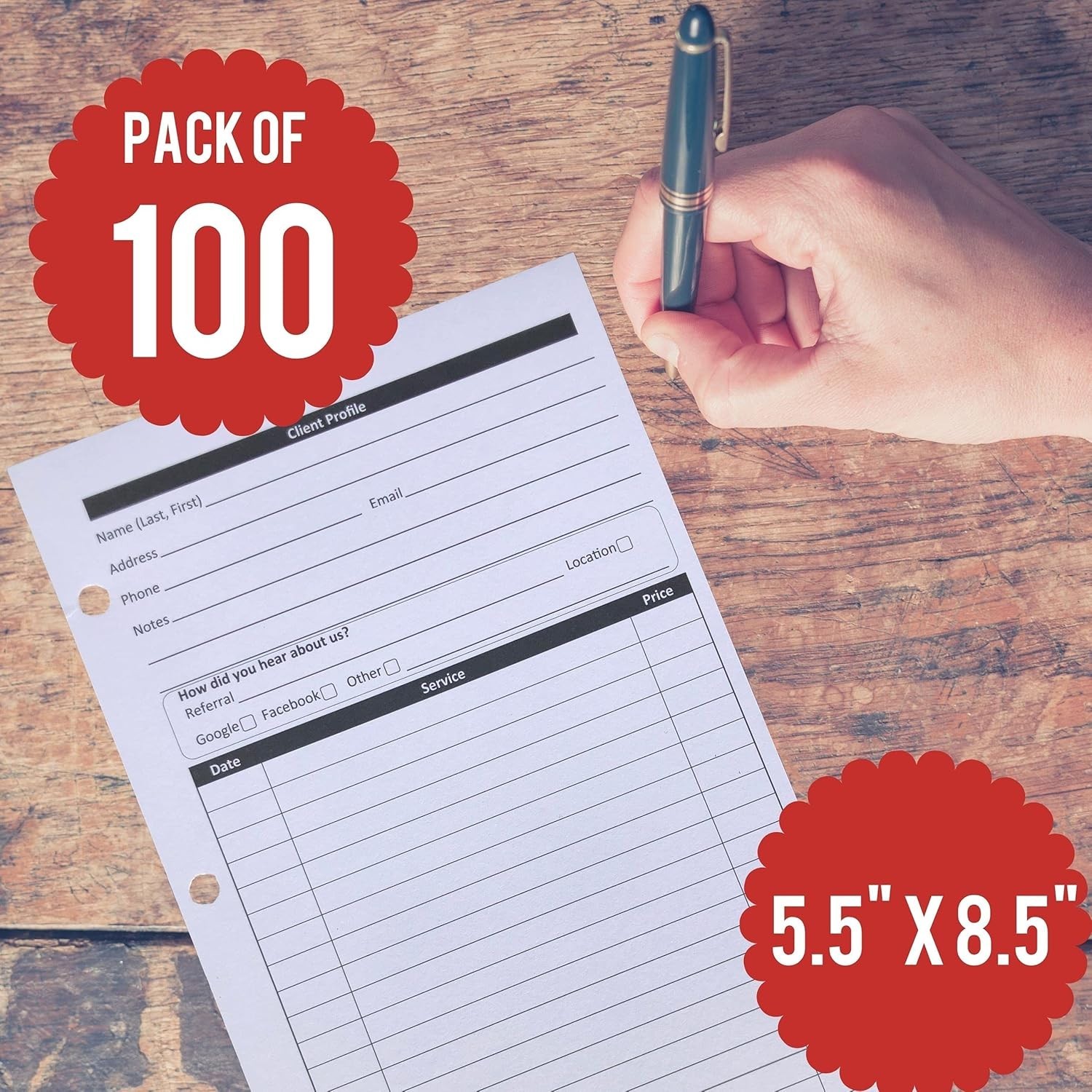 5.5 x 8.5 Cardstock Binder Inserts – Client Profile Management Made Easy
