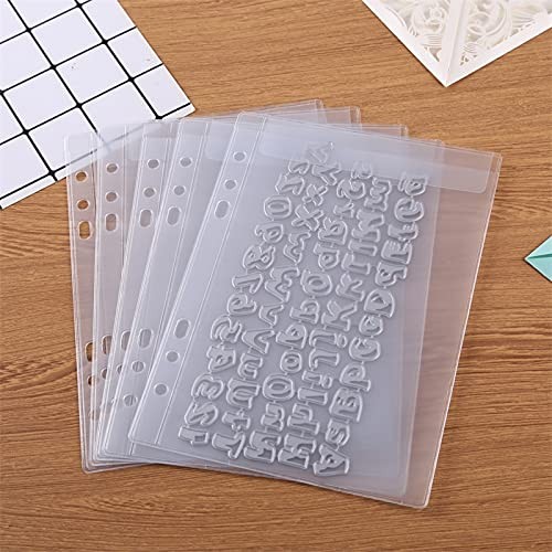 10 Pack A5 Size Plastic Binder Pockets,6 Holes Waterproof PVC Folders Loose L…