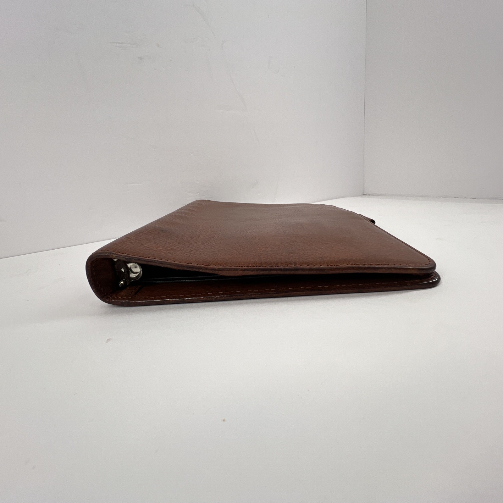 Franklin Covey Full Grain Italian Leather 7 Ring Binder Chestnut Brown Vintage