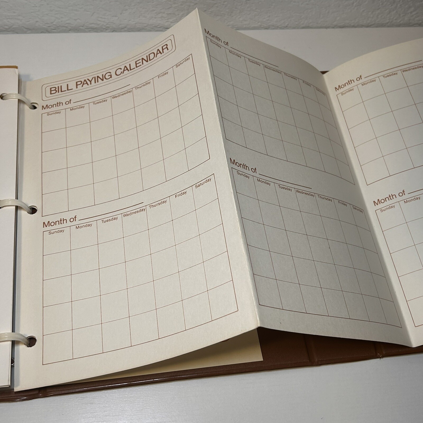 Vintage Mead 1978 Trifold Home Budget Bill Planner Record Binder W/ Inserts 8×11