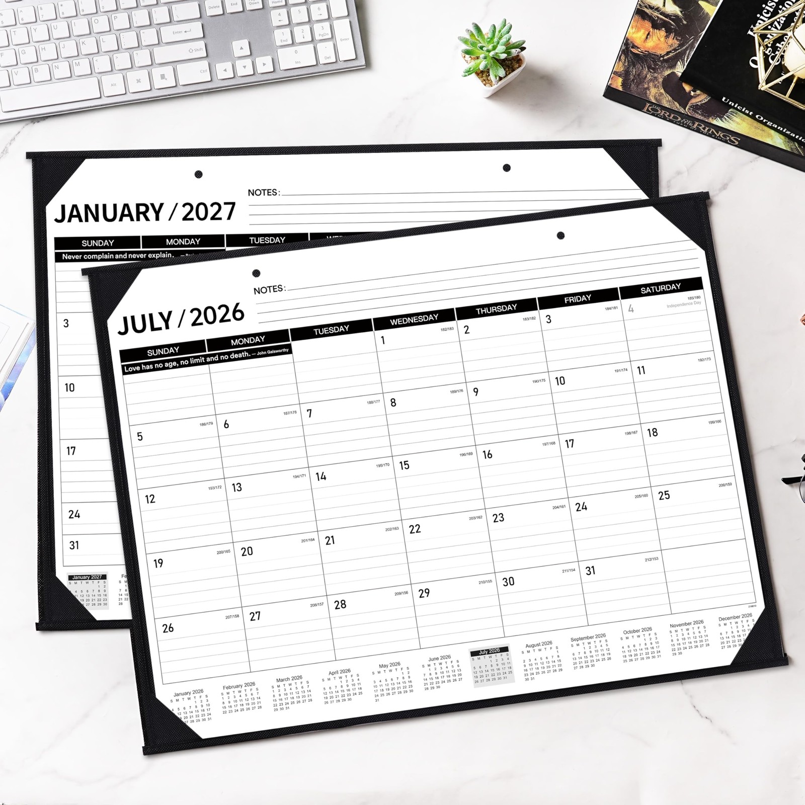 2026-2027 Desk Calendar – JUL. 2026 – DEC. 2027, 22″ x 17″, Large Desk Cal