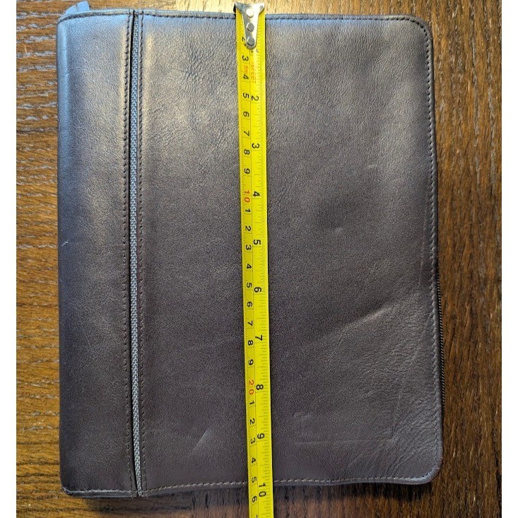 Franklin Covey Zip Planner 7 Ring – Full Grain Leather Dark Brown 8×10 Binder
