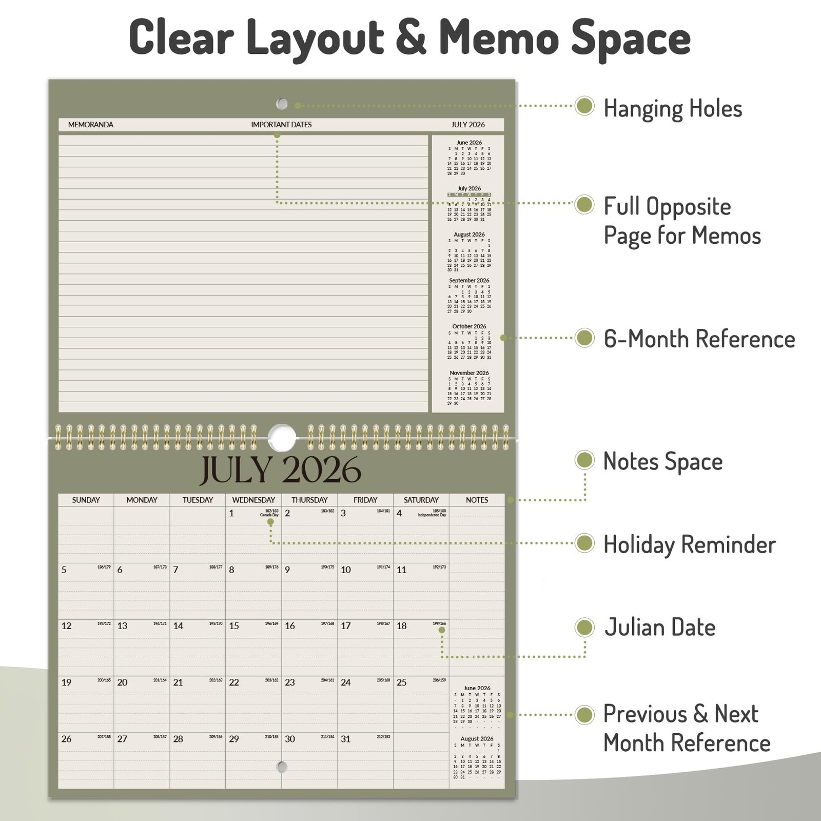 Calendar 2026-2027, Forvencer Wall from Jun 2026 to 14″ x 11″, Cyan