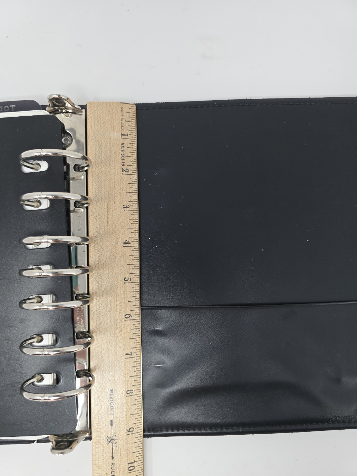 Franklin Covey Planner Black Simulated Leather 7-Ring Binder Organizer