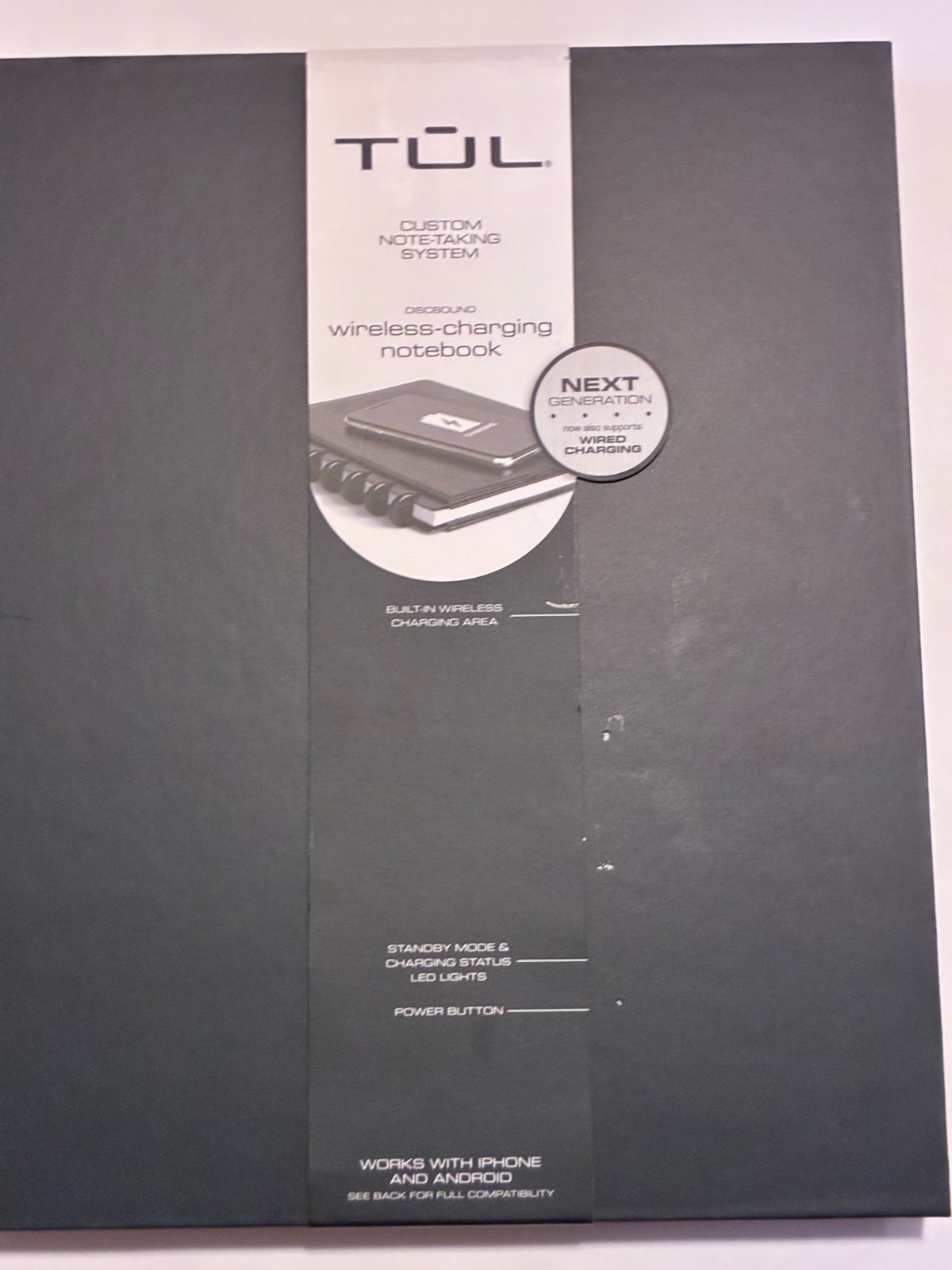 Black TUL Wireless Charging Notebook (5,000mAh battery) – NEW IN BOX