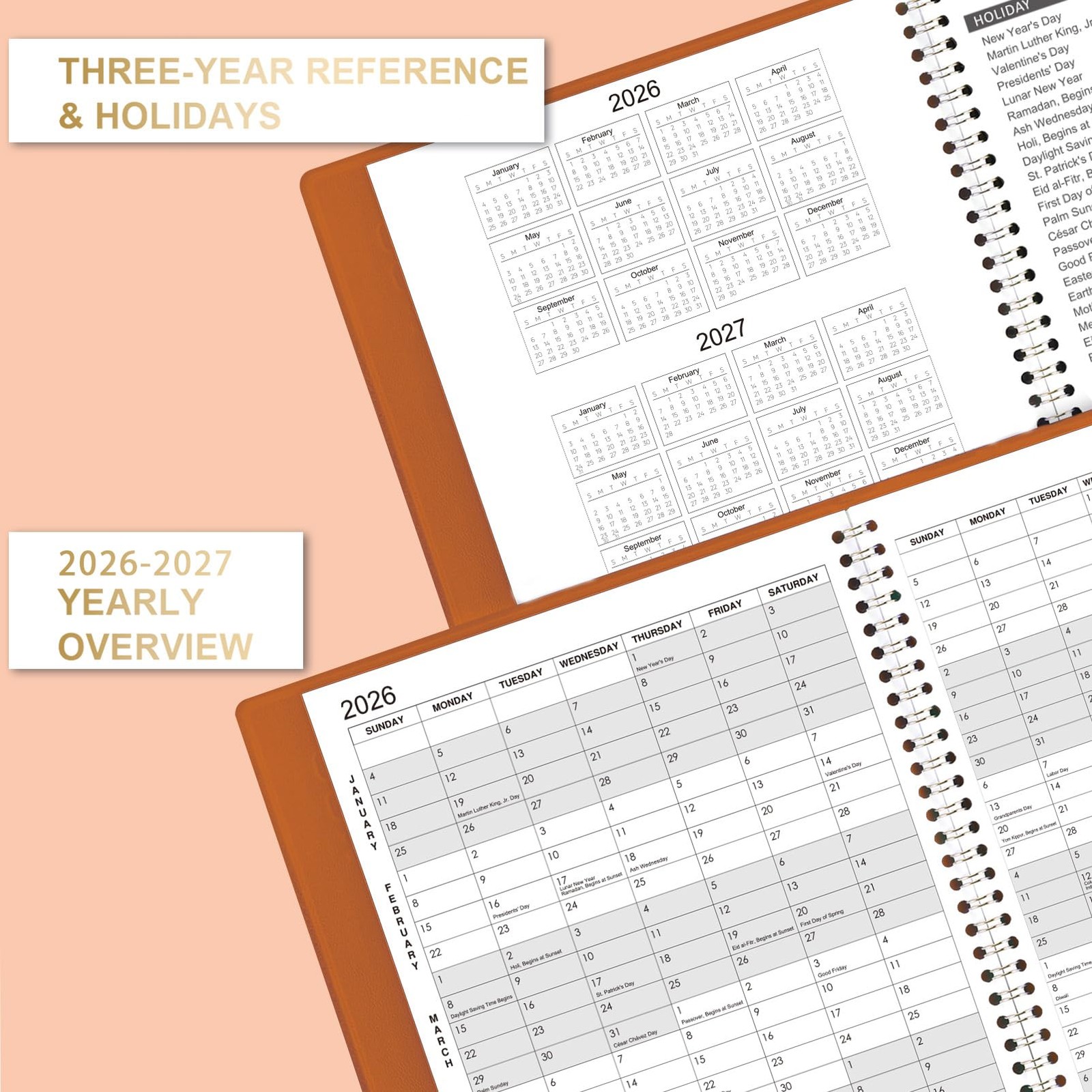 Monthly Planner 2026-2027 – 18 Months 9 inches X 11 inches, Brown