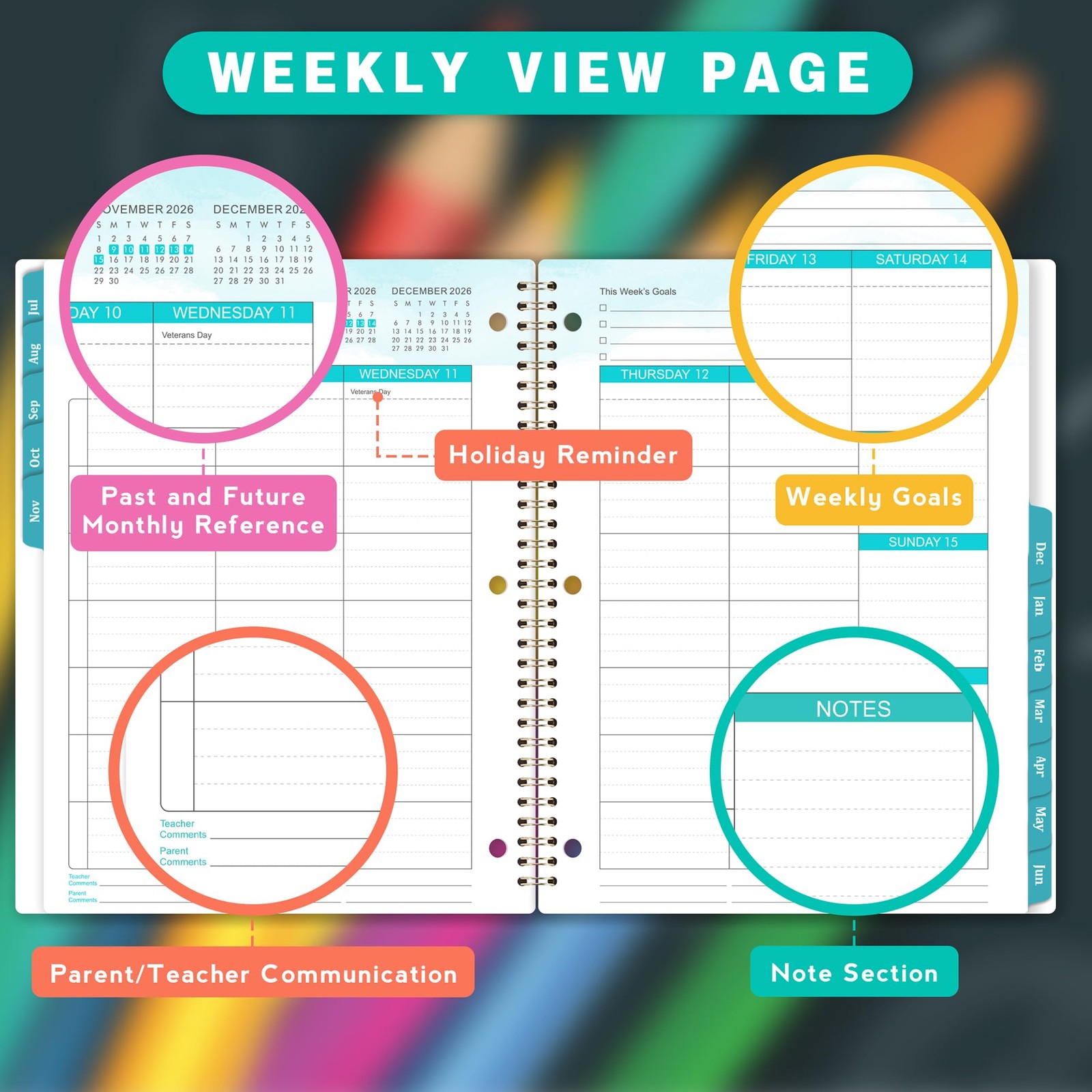 Student Planner 2026-2027 – 9″ x 11″, Black
