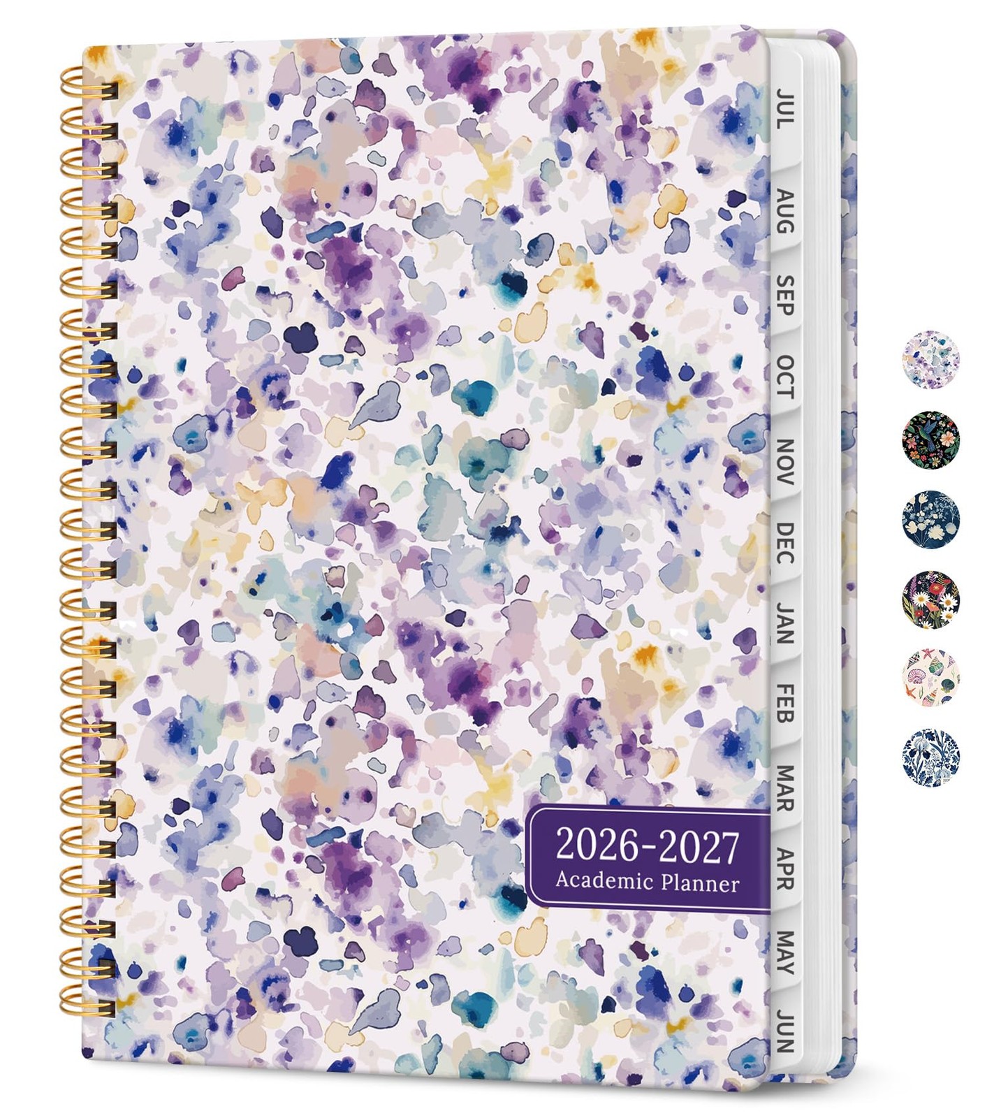Planner 2026–2027, Academic Year Monthly & (6.3″x8.5″)a5, A-Purple Blocks
