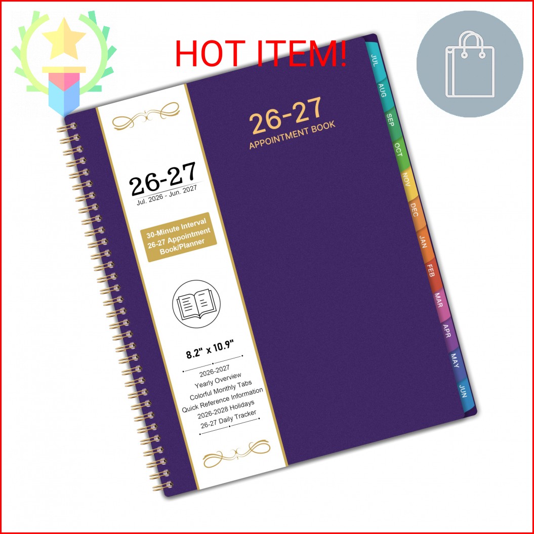 2026-2027 Appointment Book/Planner – 8.2″ x 11″, Daily Planner 2026-2027 from Ju