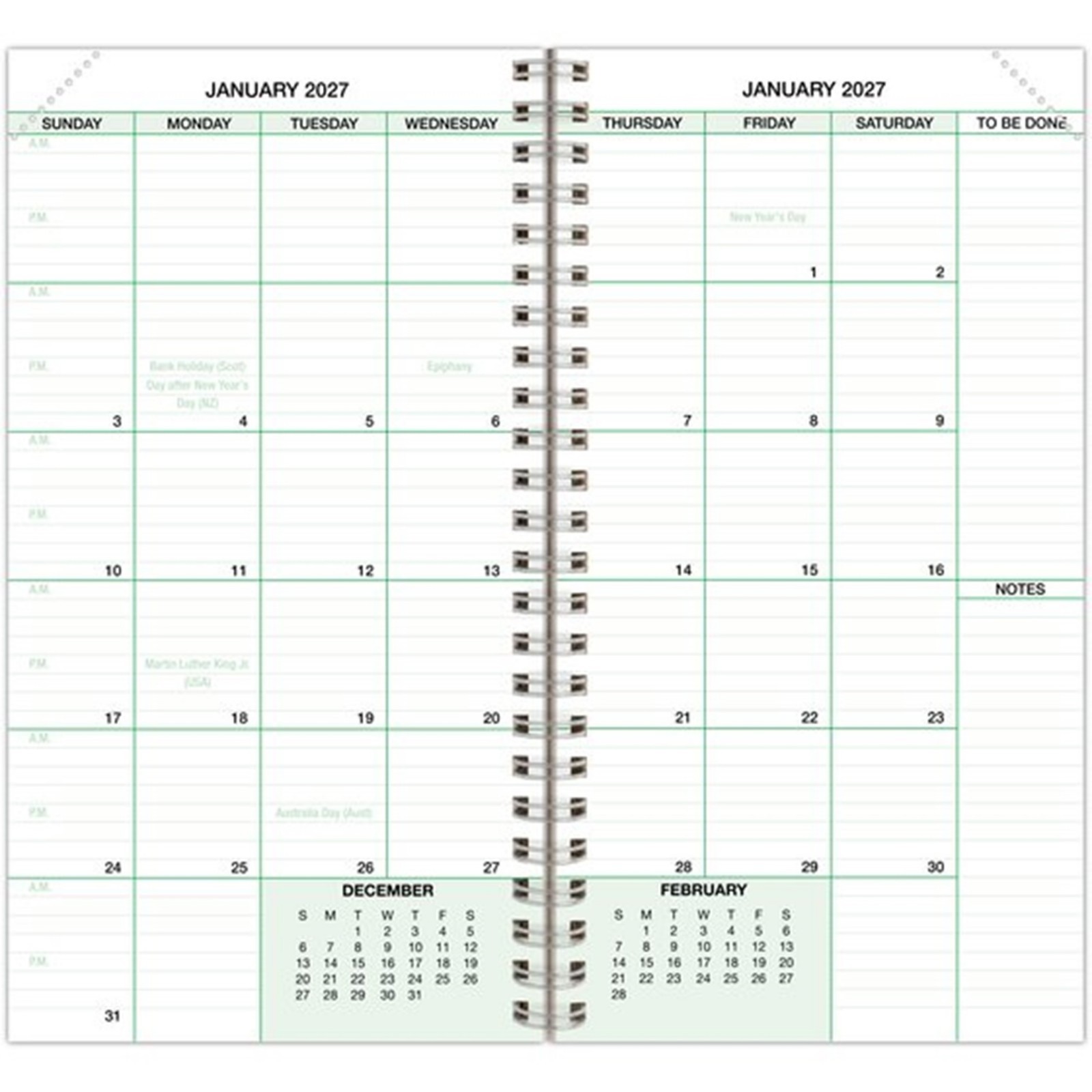Day-Timer Jan27-Dec27, 2-Page/Day INDEXED Planner PKT 3-1/2 x 6-1/2″ EXTRAS