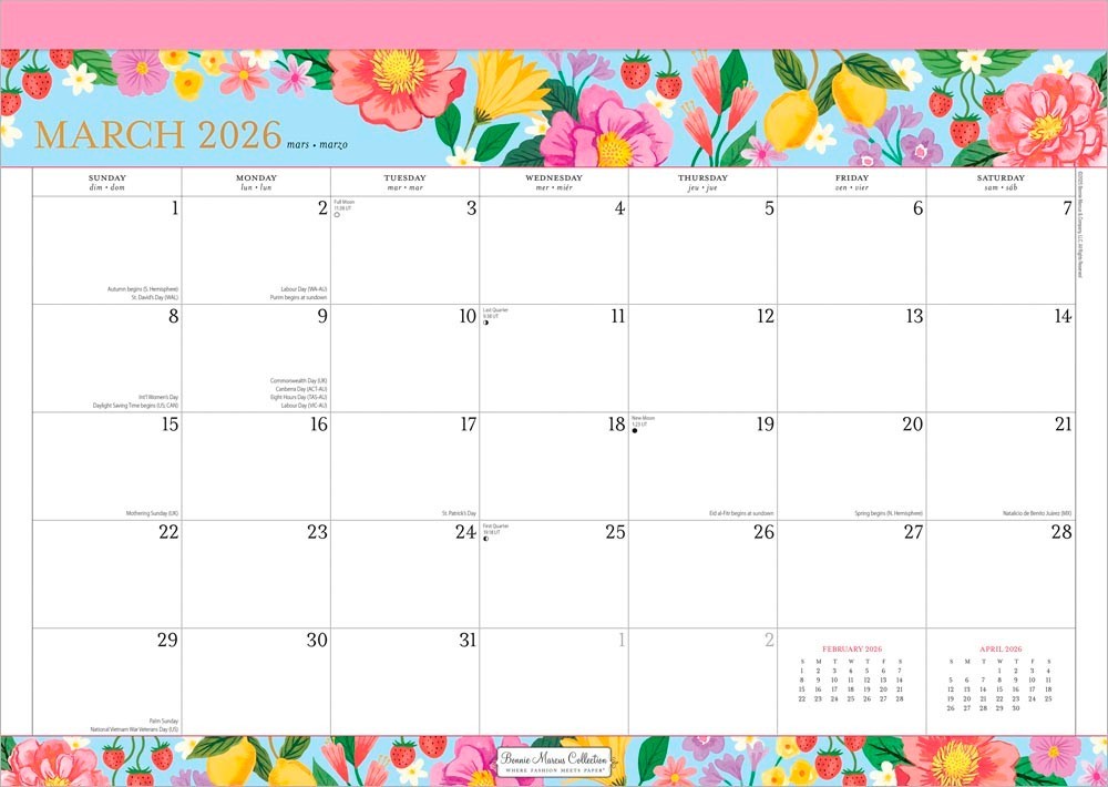 Bonnie Marcus OFFICIAL | 2026 17×12 Inch Monthly Desk Pad Calendar