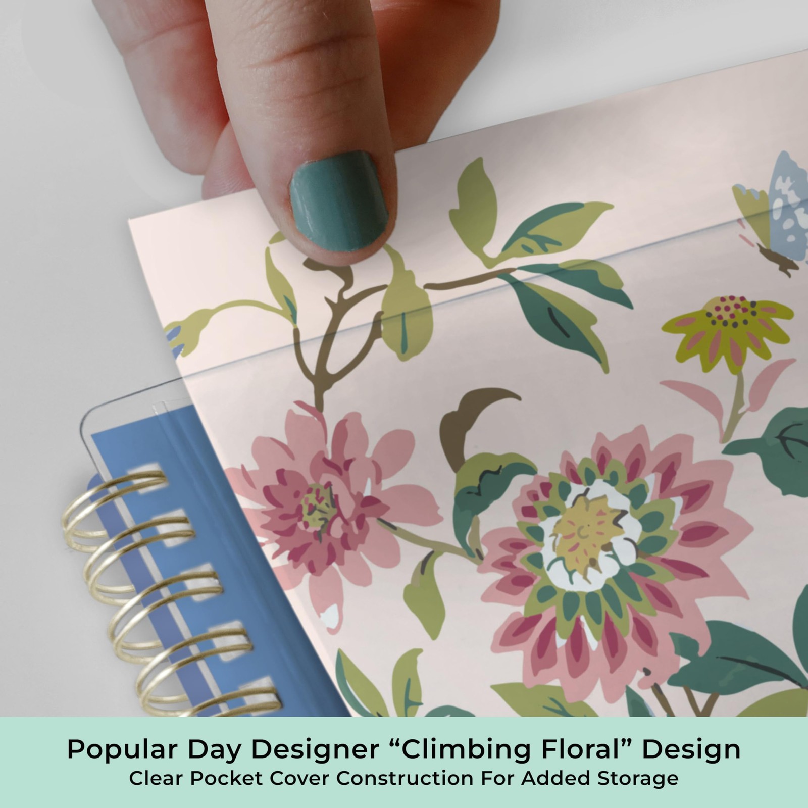 Blue Sky Day Designer 2026-2027 5″ x 8″, Climbing Floral Blush- 2026/2027