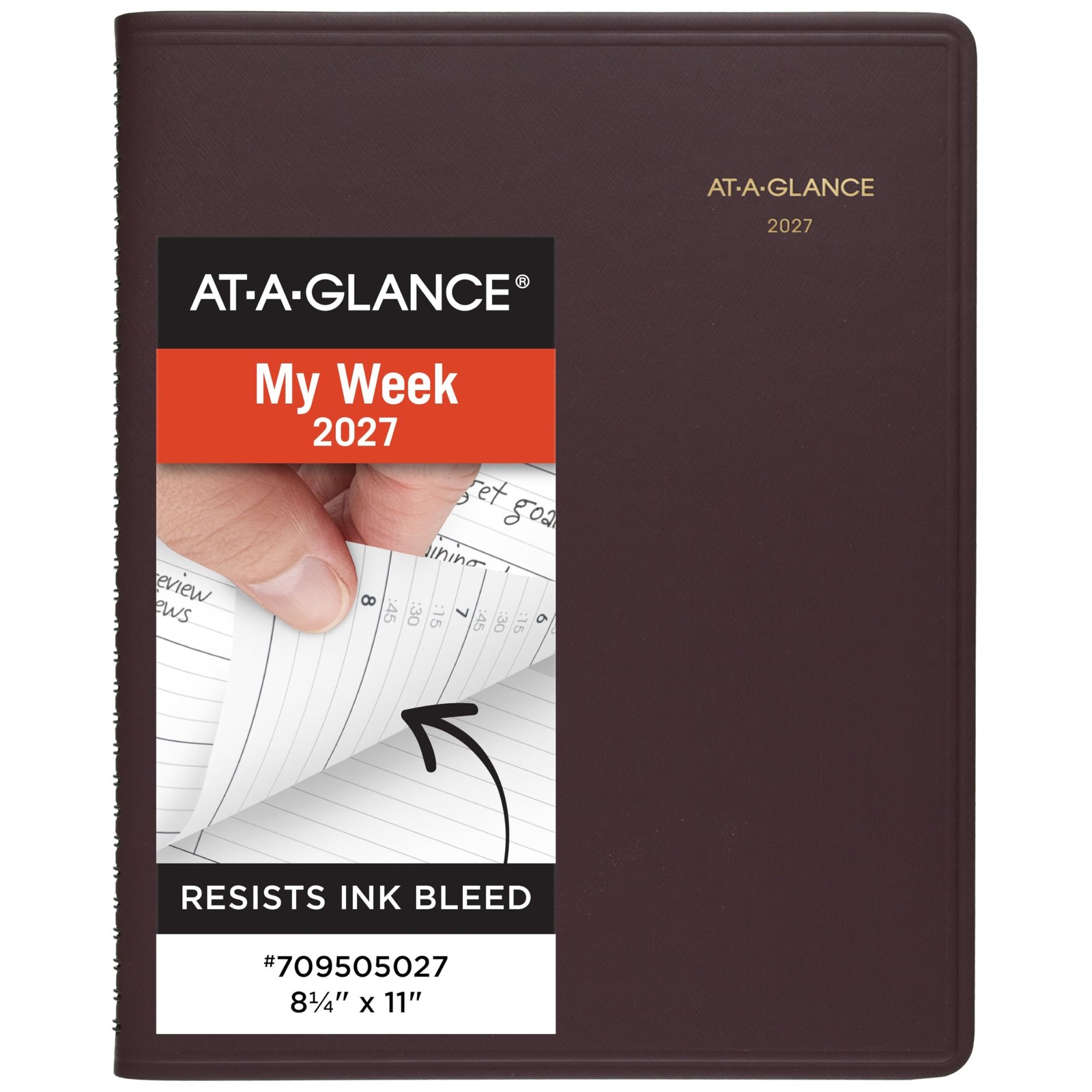 AT-A-GLANCE 2027 Appointment Book Planner, Weekly, 8.25″ x 11″, Winestone