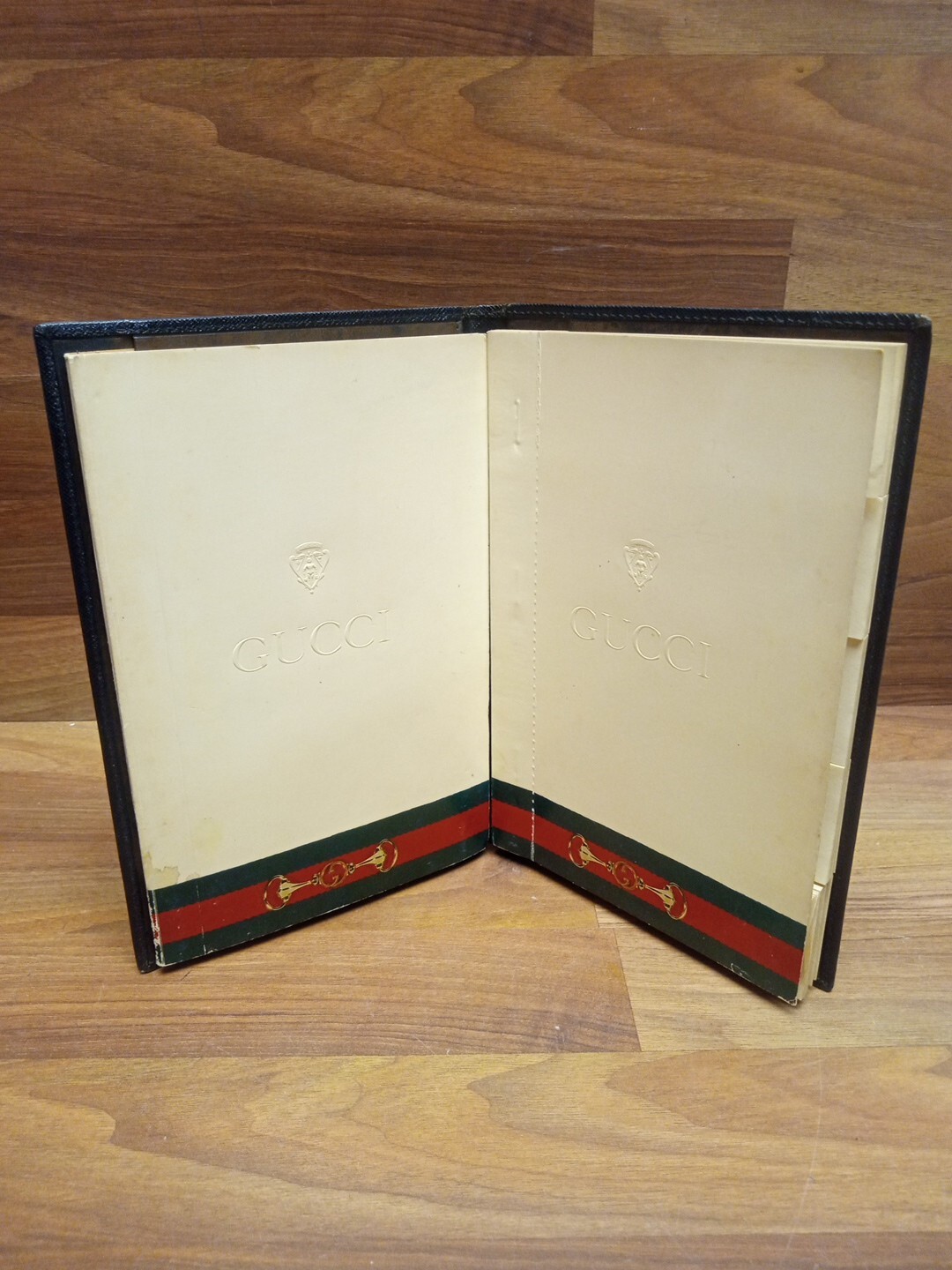 Authentic Vintage GUCCI Black Leather Notebook Address Book PLEASE READ DESCRIPT