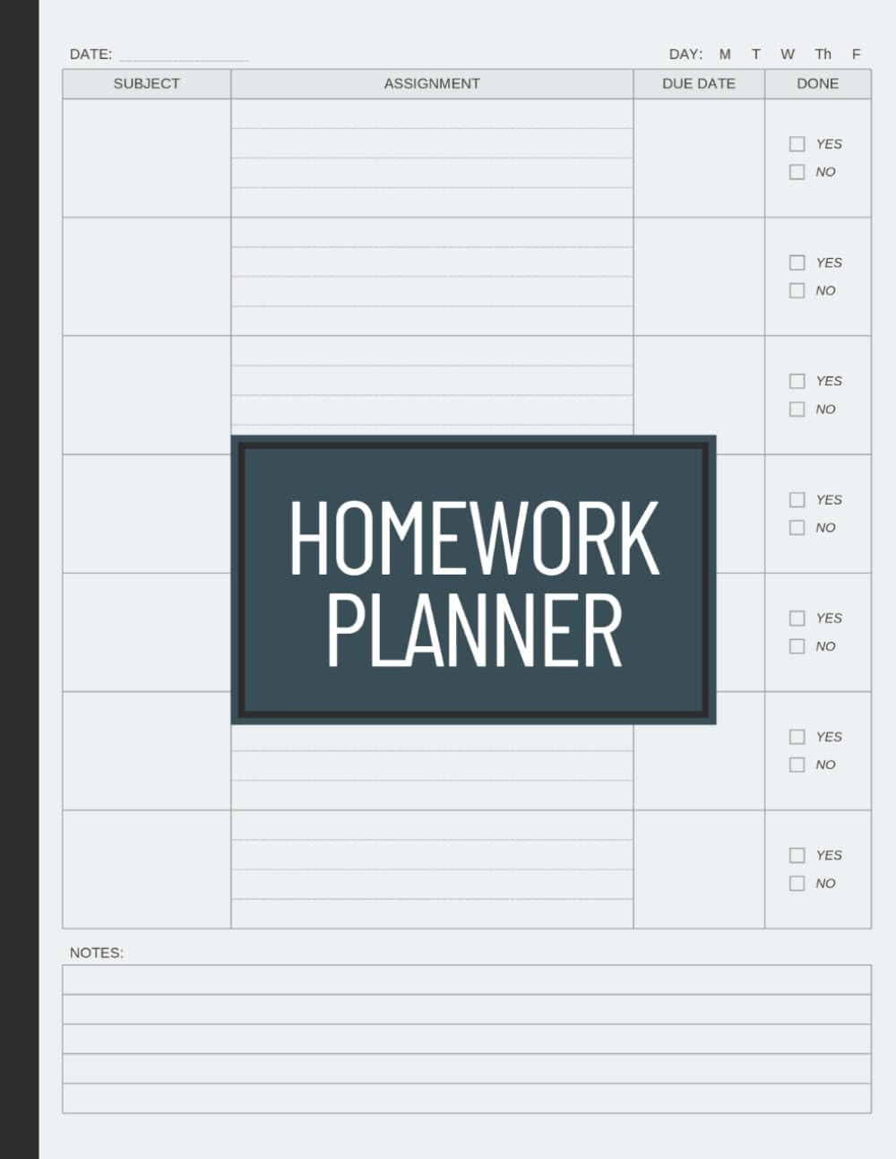 Homework Planner: Undated Assignment Notebook for Elementary, Middle/High School