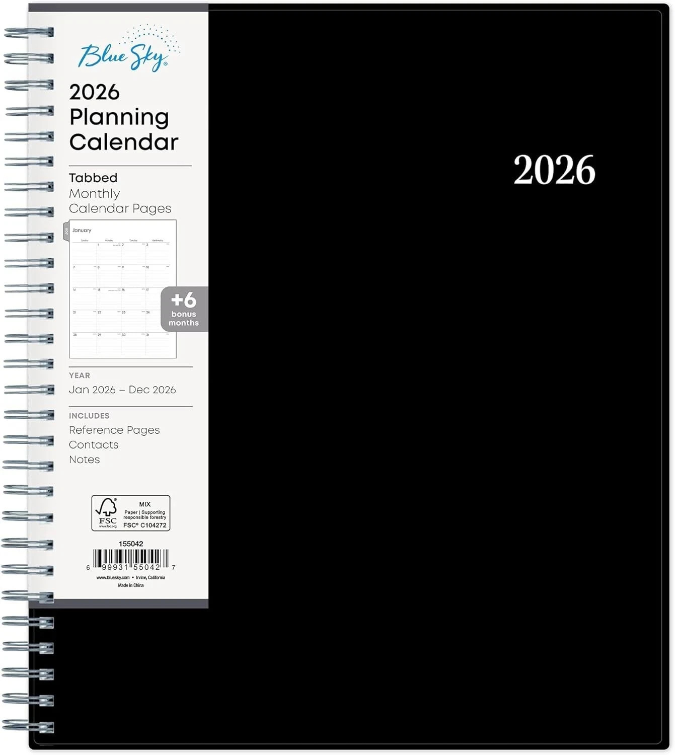 2026 Monthly Planner Calendar, January 2026 – December 2026, 8″ x 10″, Monthl…