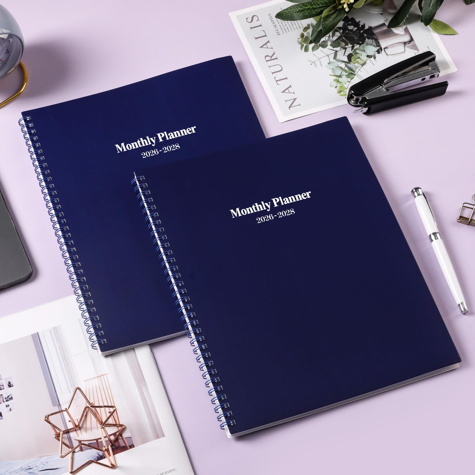 2026-2028 Monthly Planner – Calendar 9″ x 11″, Navy Blue