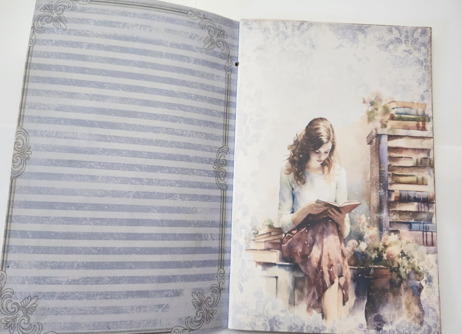 “BOOK LOVER” Bookish Library Reader Style Junk Journal 40pg 6″x9″