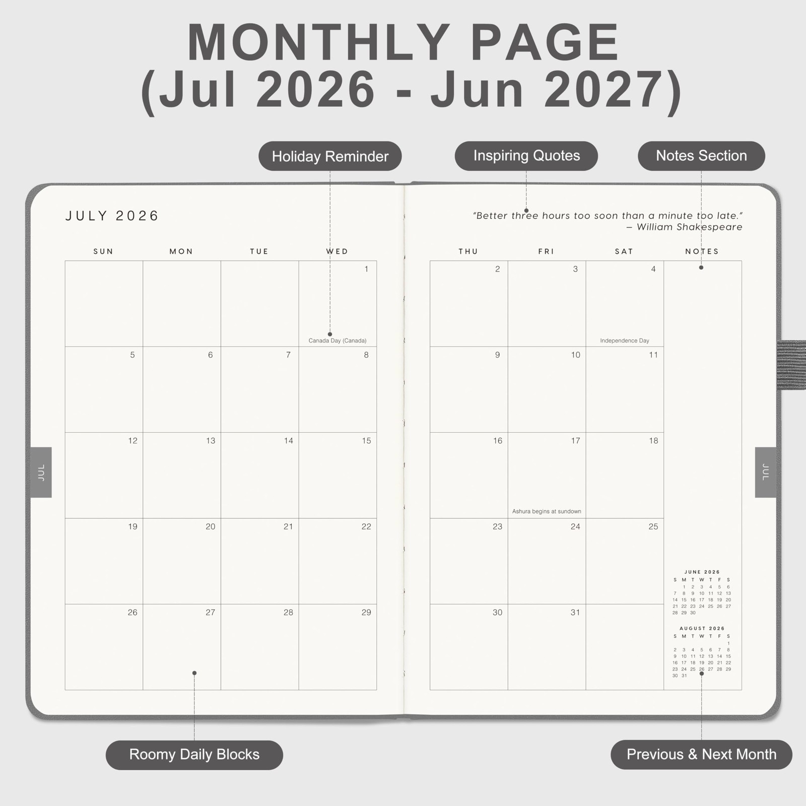 And Per Se Academic Planner 2026-2027 – 26-27 (5.7″ x 8″), M-Grey
