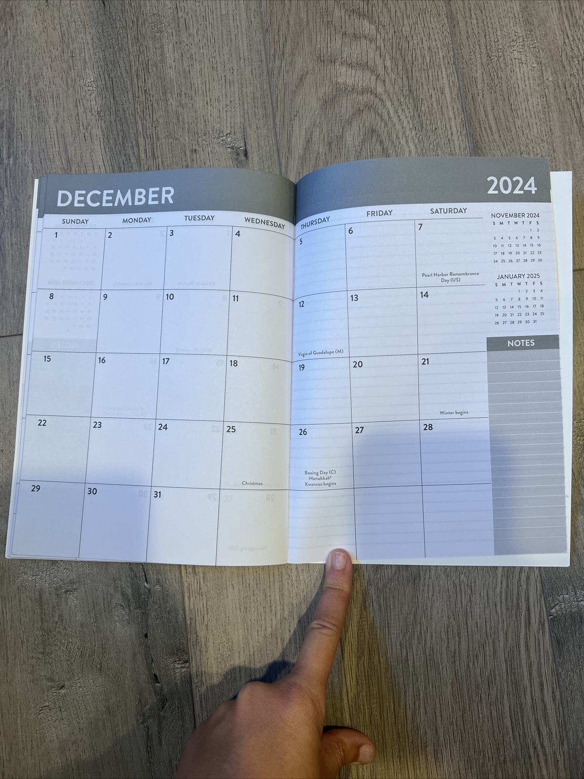 2024 Black Monthly Planner Size 6.7in. X 9.5 In.- 32 Pages- NEW