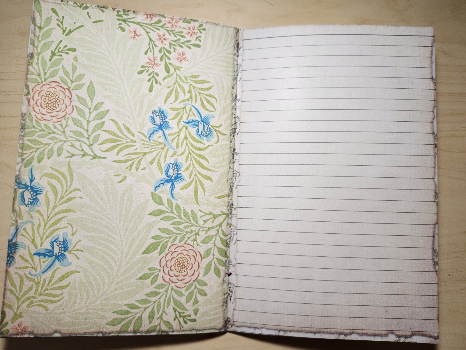 Junk Journal Booklet “BOTANY” Handmade Botanical Wildflowers Lg 8.5″x5.5″ 40pgs