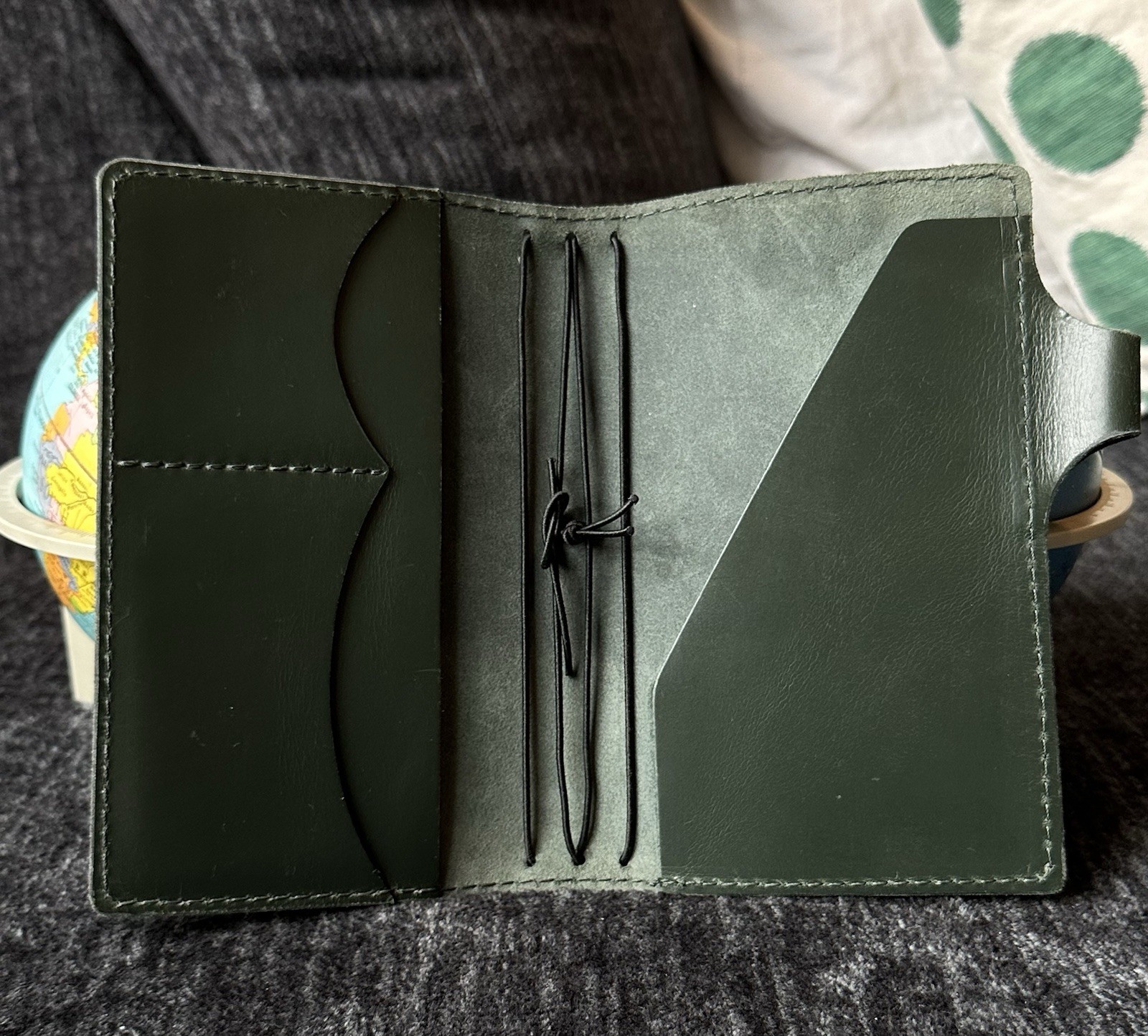 CHIC SPARROW B6 Slim Green Leather Travelers Notebook *READ*