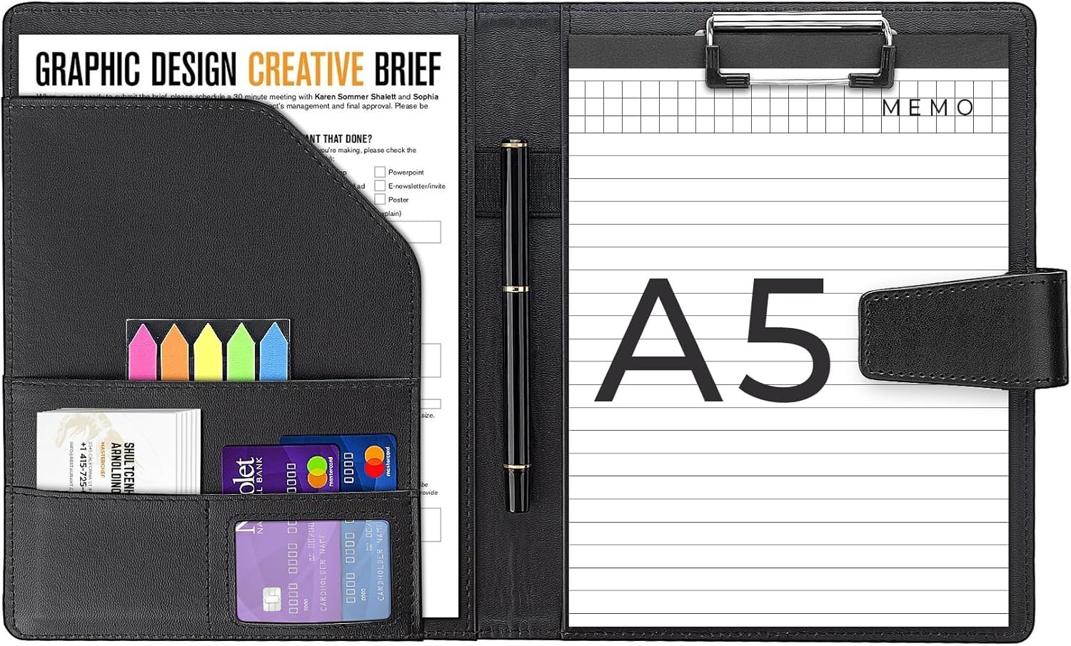 Professional A5 Document Organizer with Sticky Tabs & Pen – Ideal for Interviews
