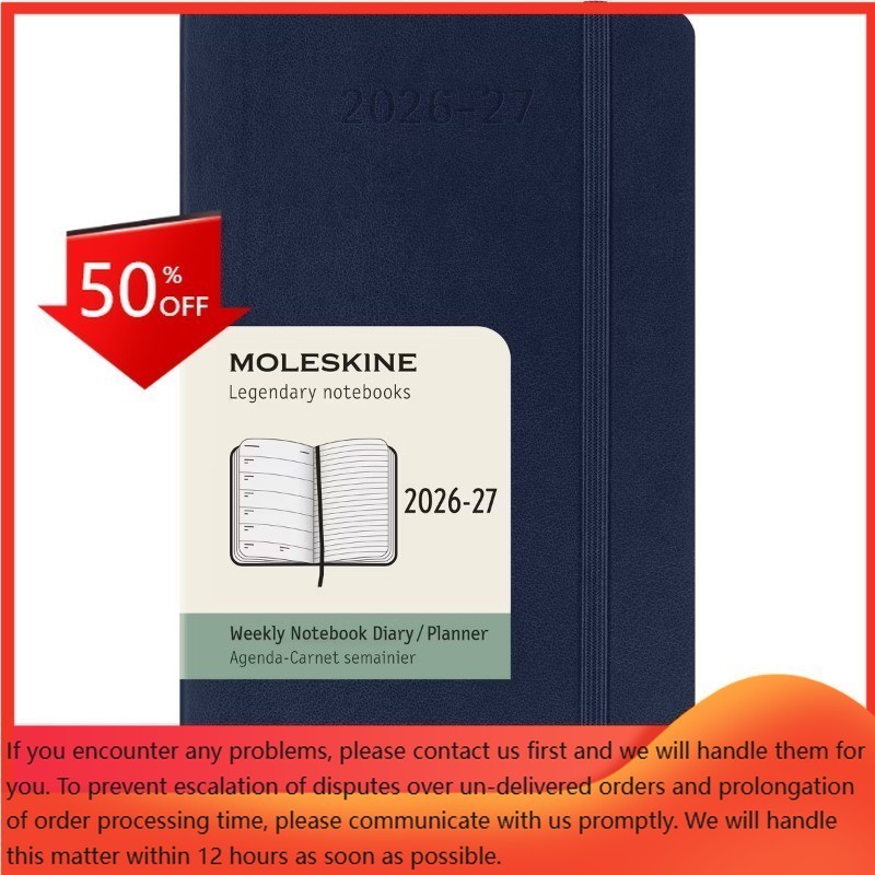 Moleskine 2026-27 Weekly Planner Large 5″x8.25″ Sea Blue Softcover 18MO